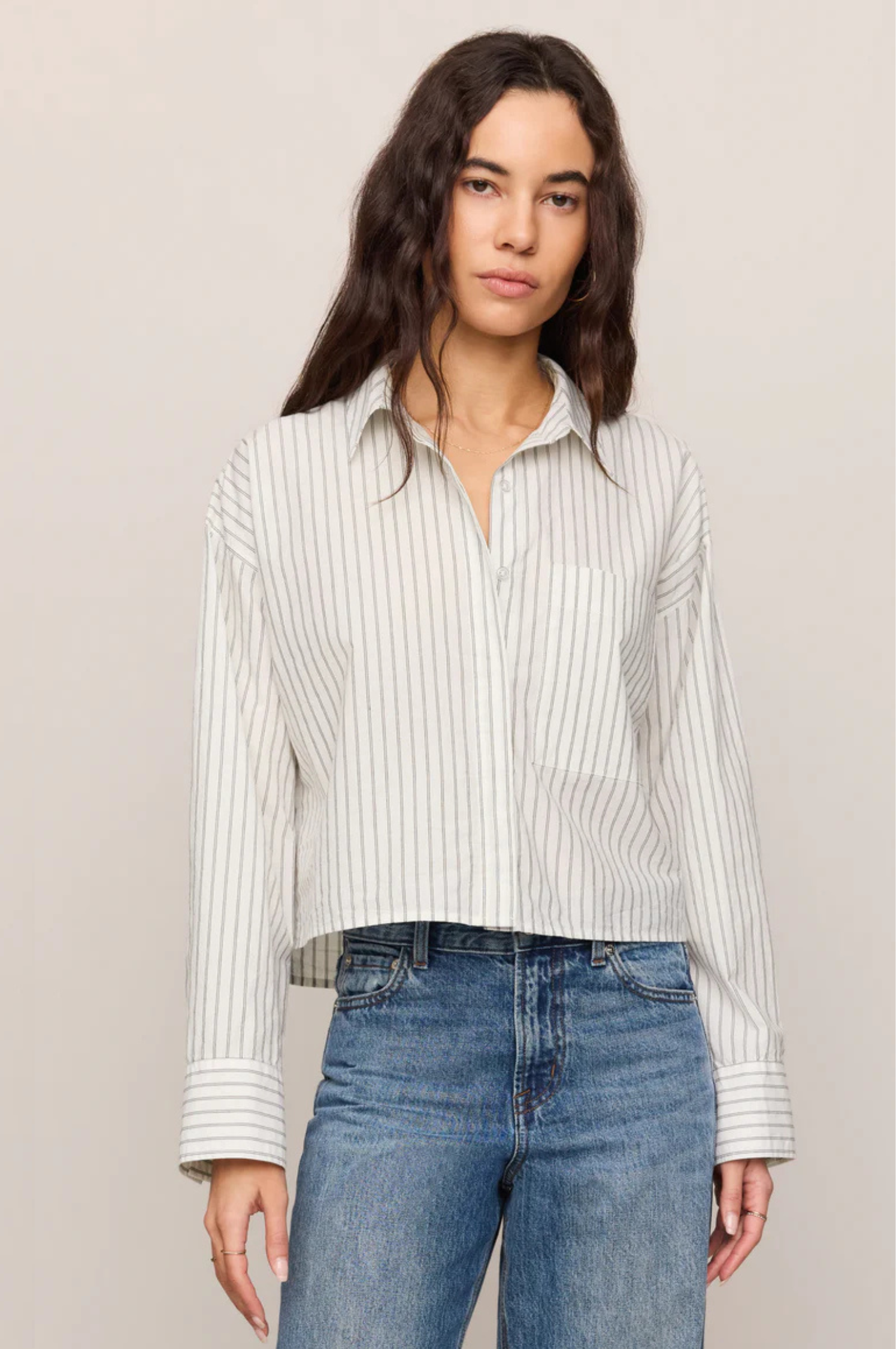 Favorite Stripped Button Up Top