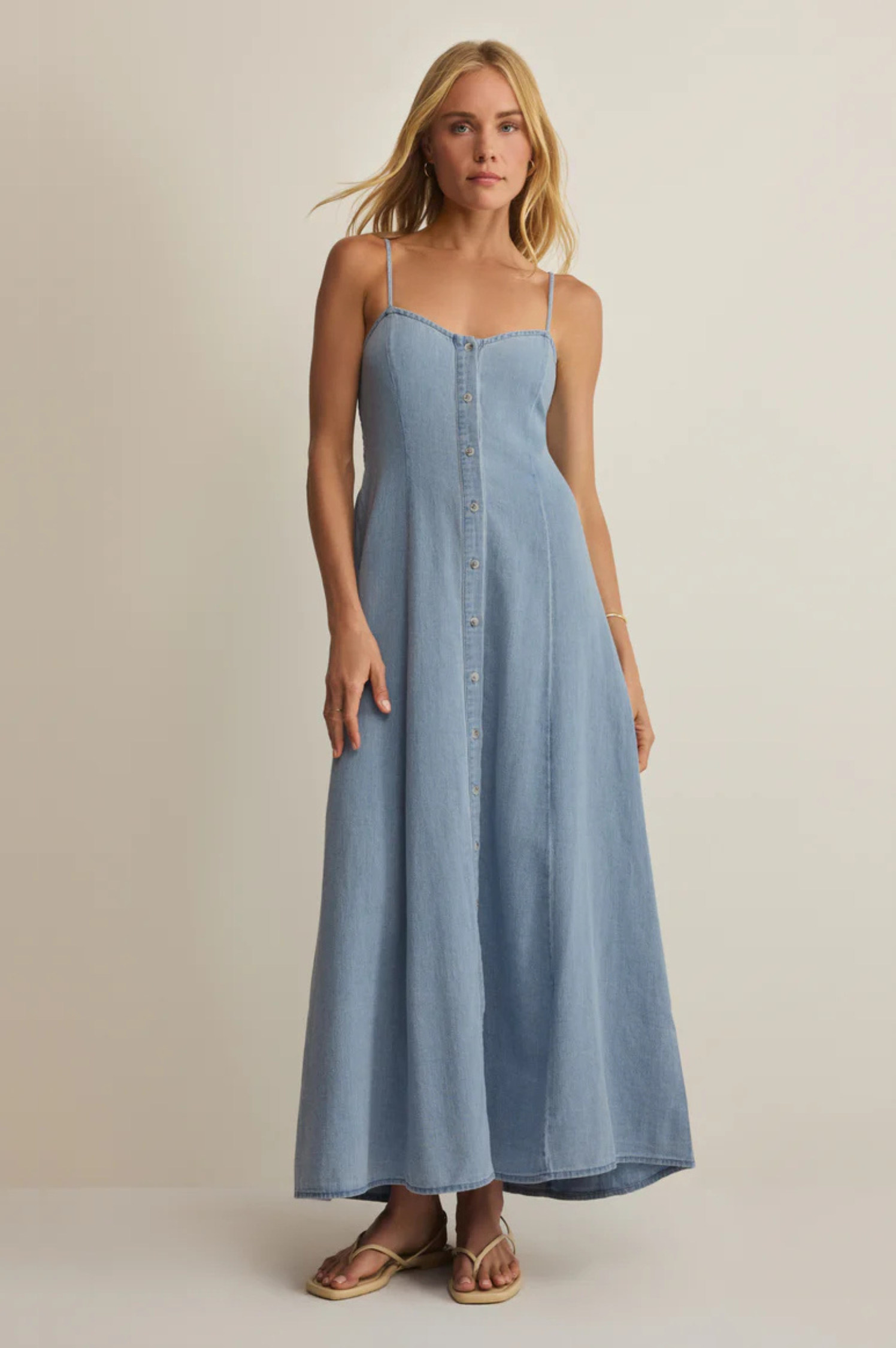 Angel Eyes Chambray Midi Dress