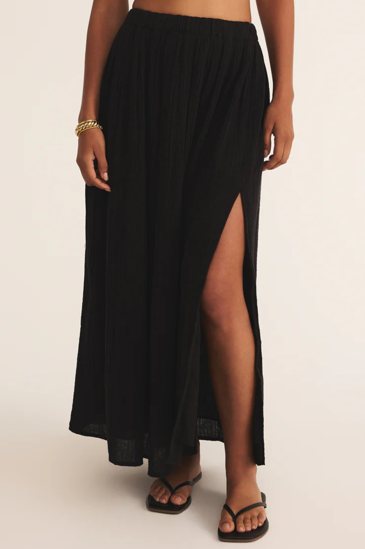 Reina Airy Gauze Midi Skirt