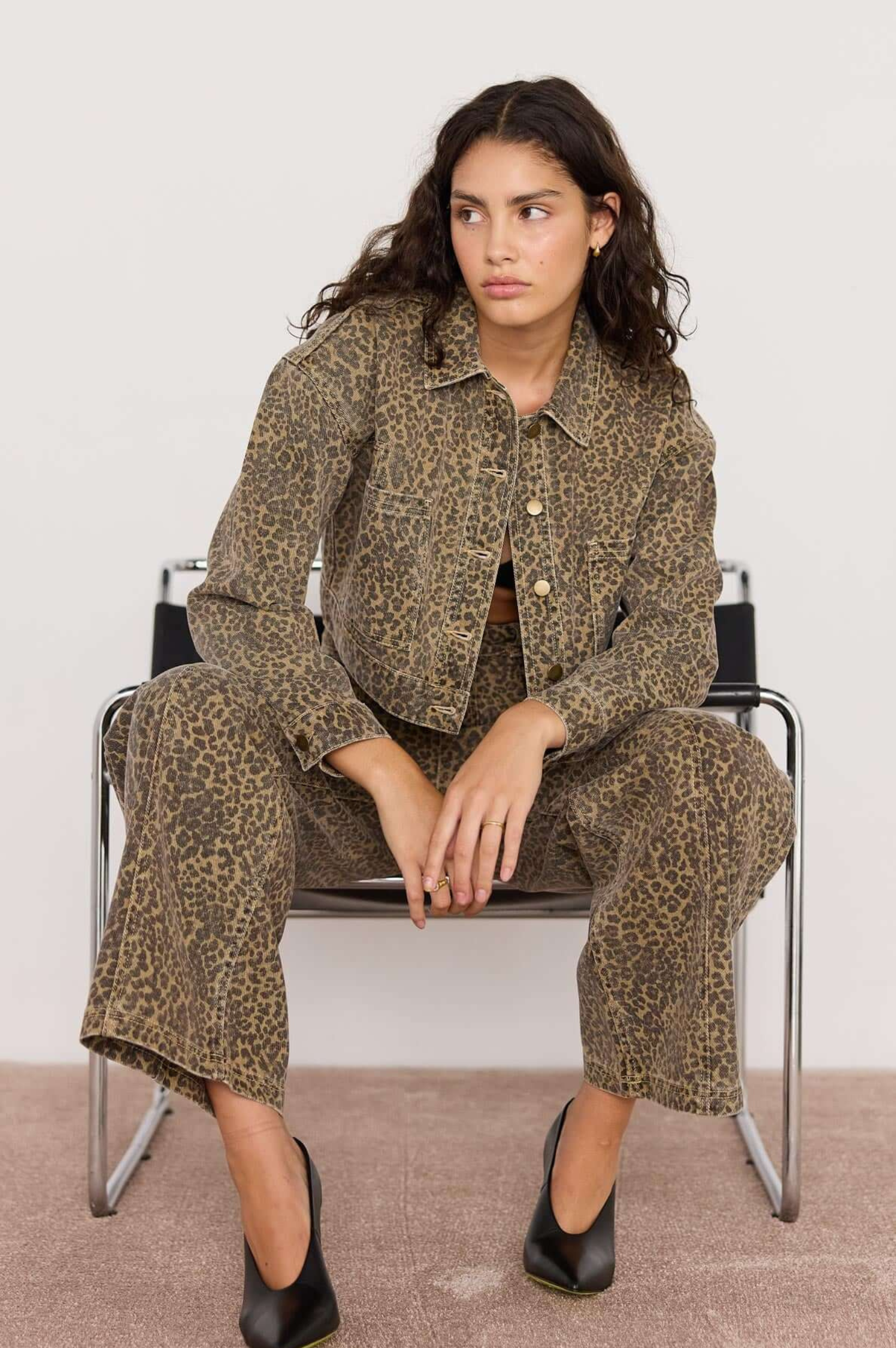 Anouk Animal Print Crop Jacket
