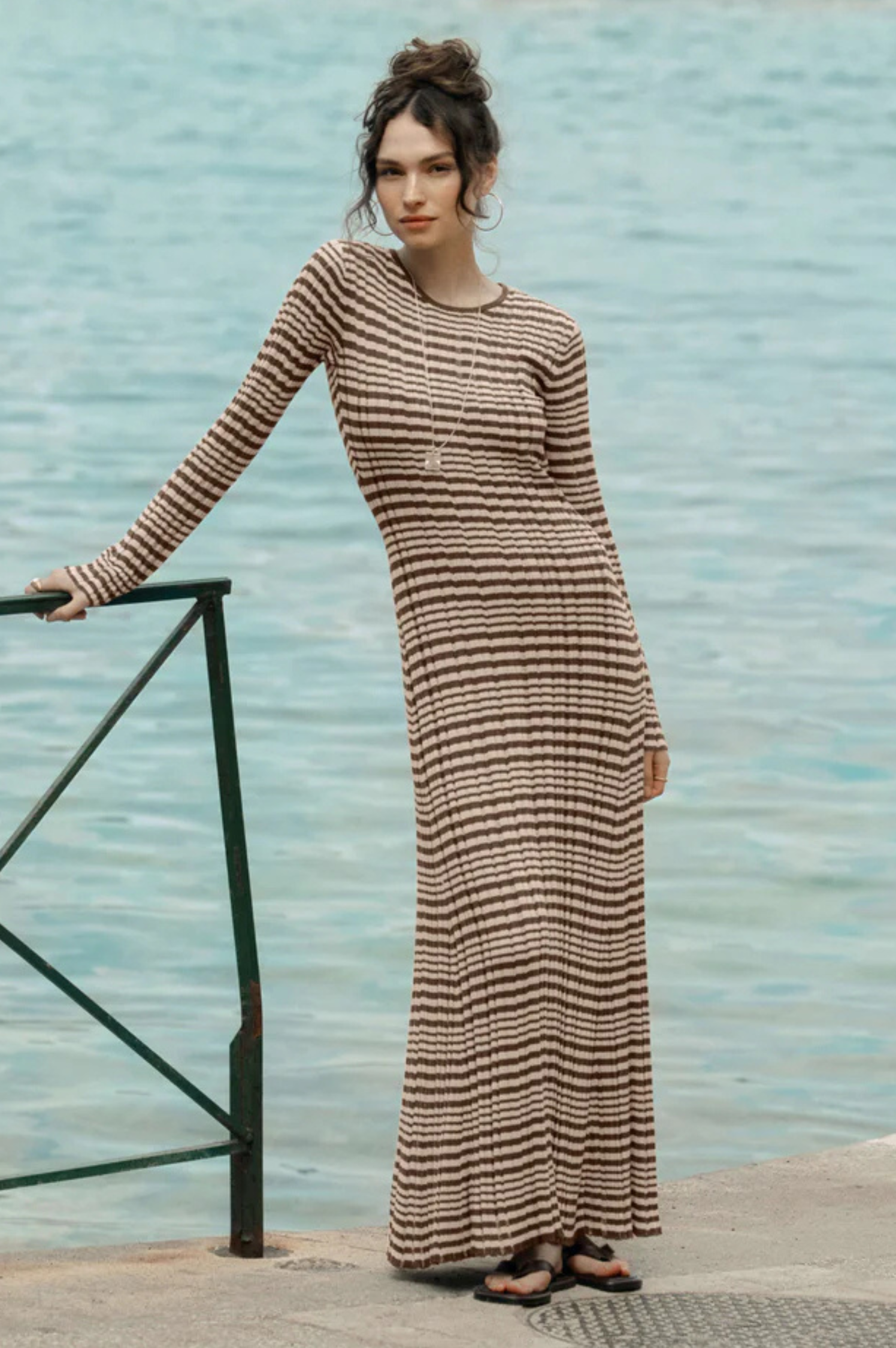Rosetta Striped Midi Dress