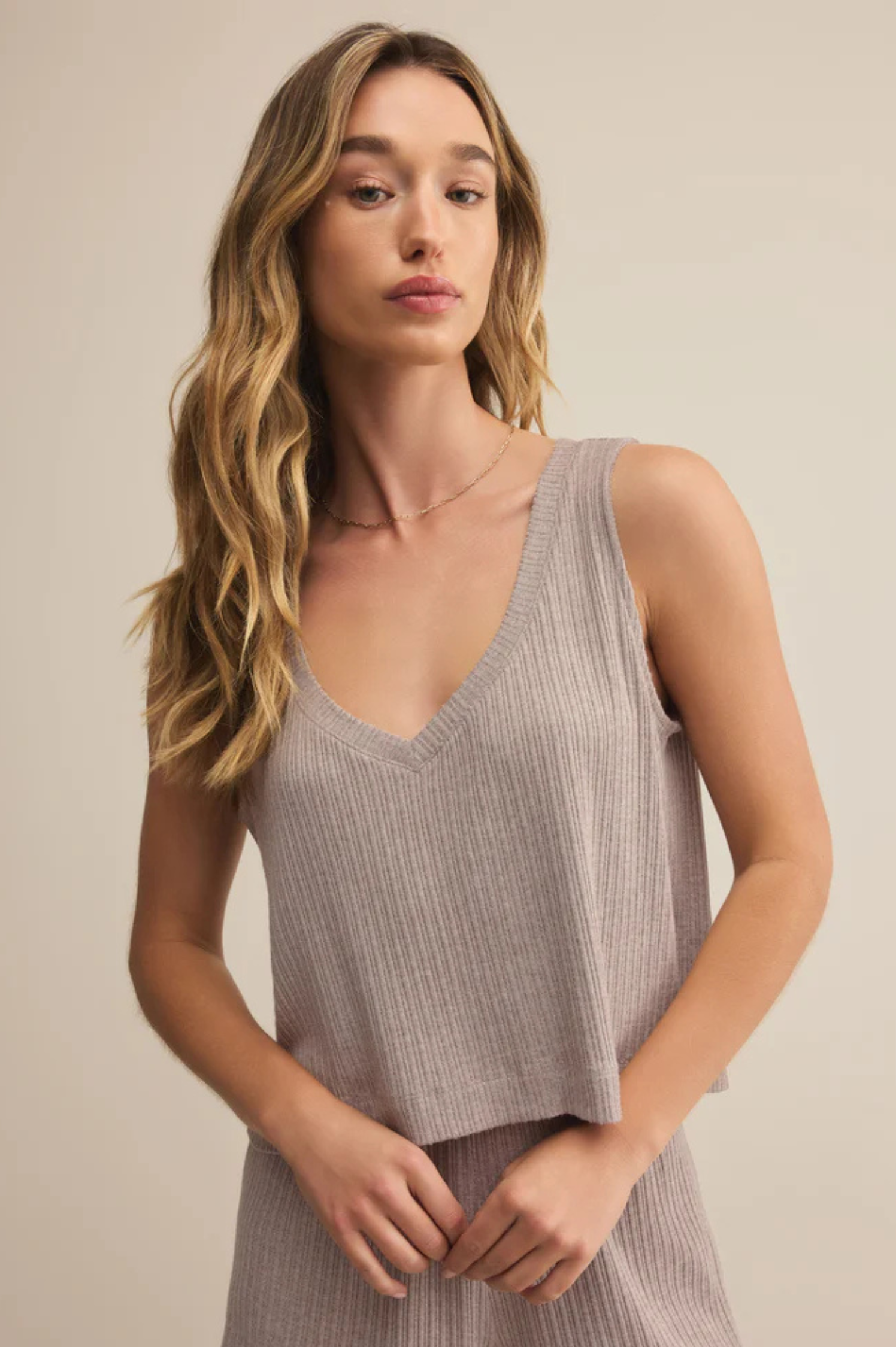 Sloane V-Neck Rib Tank