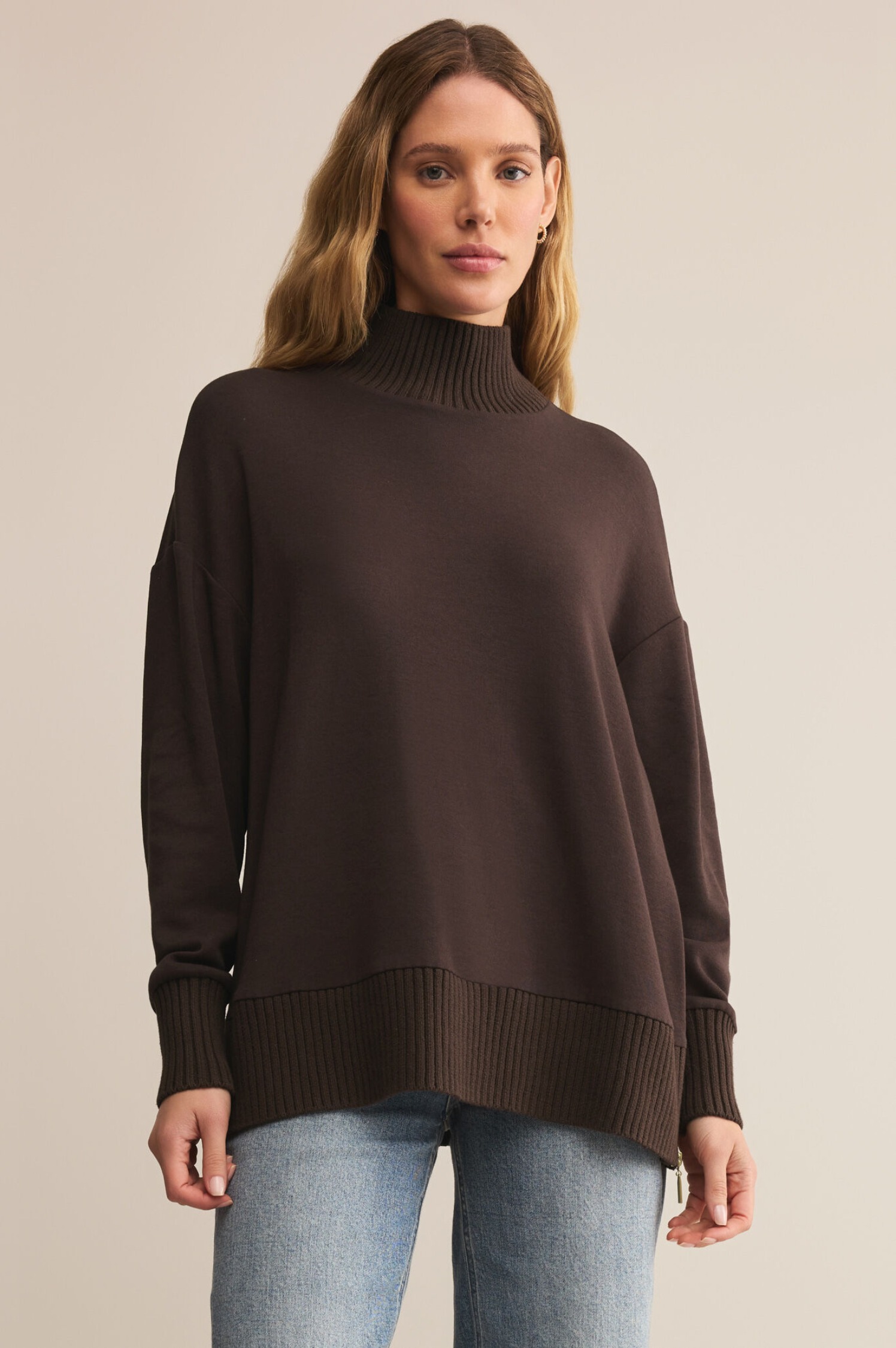 Sable Luxe Mock Neck Top