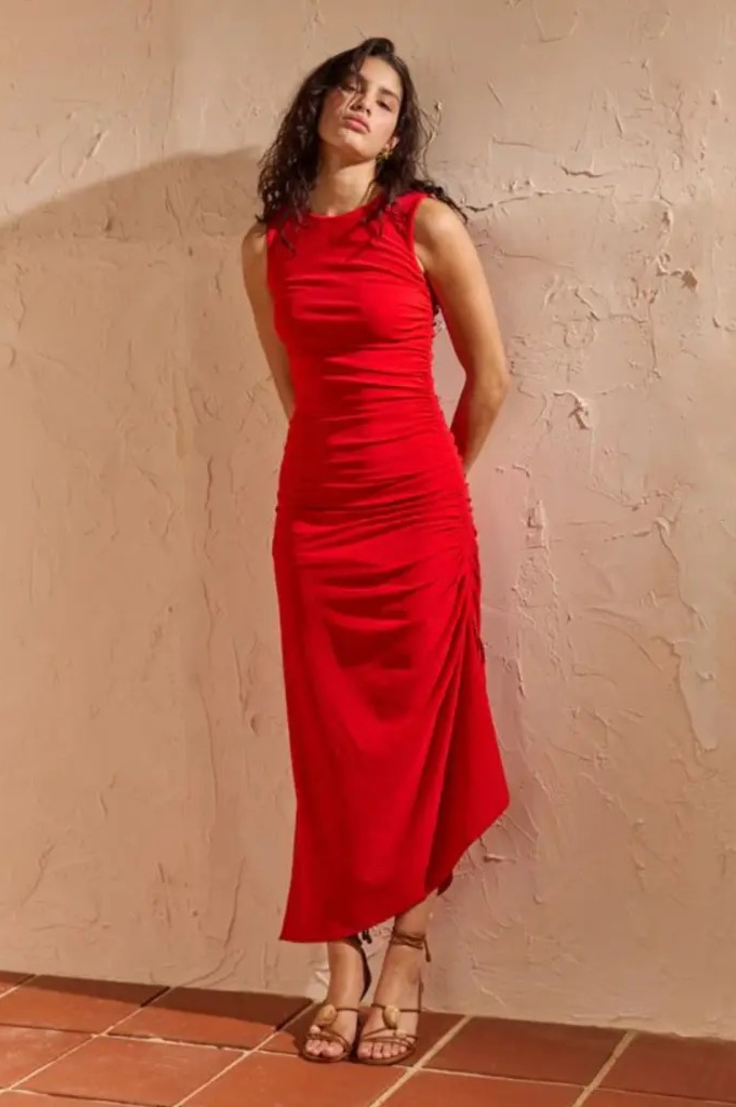 Rosa Drawstring Midi Dress