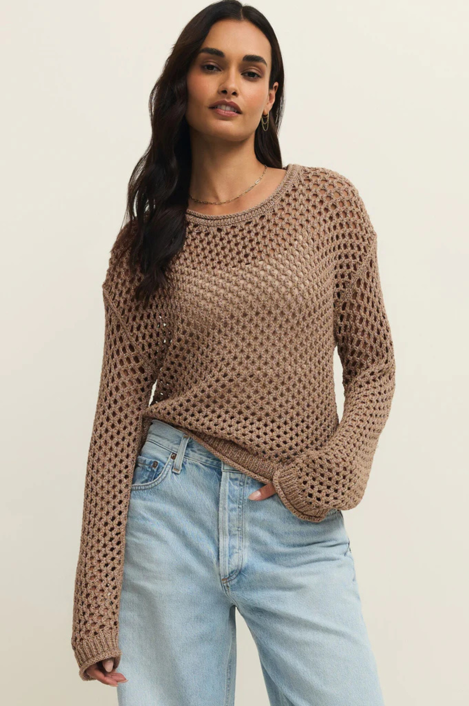 Cala Shimmer Crochet Sweater