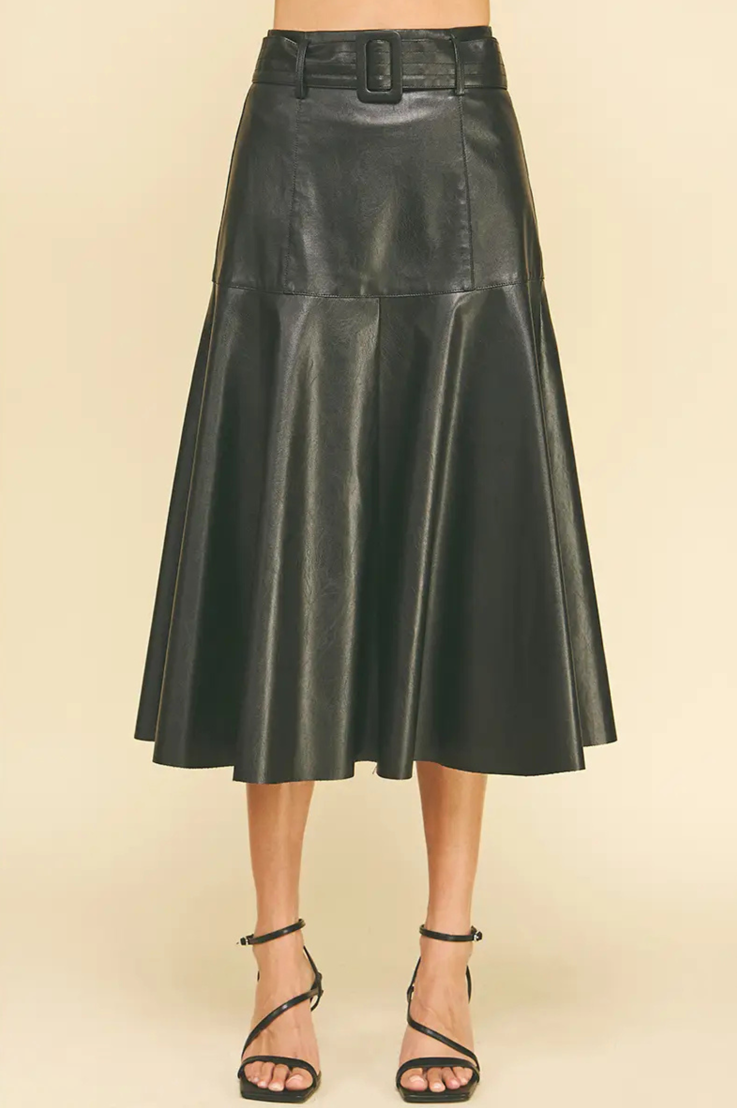 Leslie Leather Midi Skirt