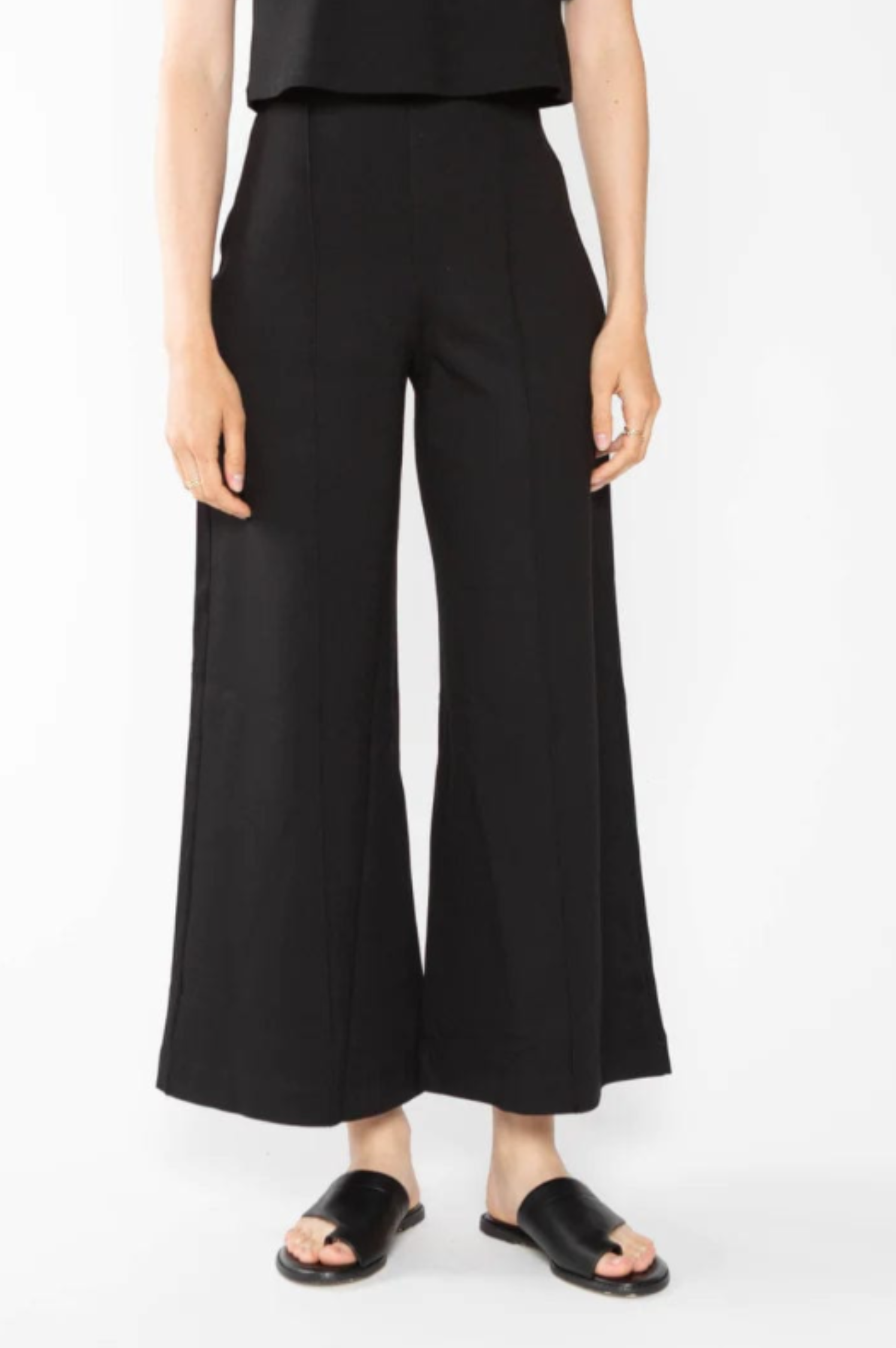 Scuba Cropped Wide Leg Pant