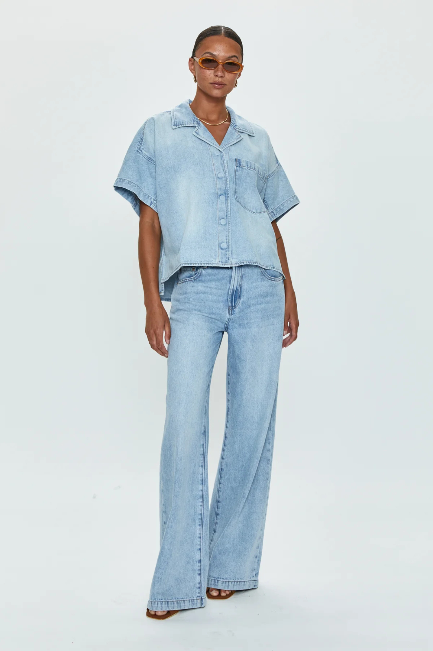 Jadyn Low Slung Palazzo Jean - Chateau