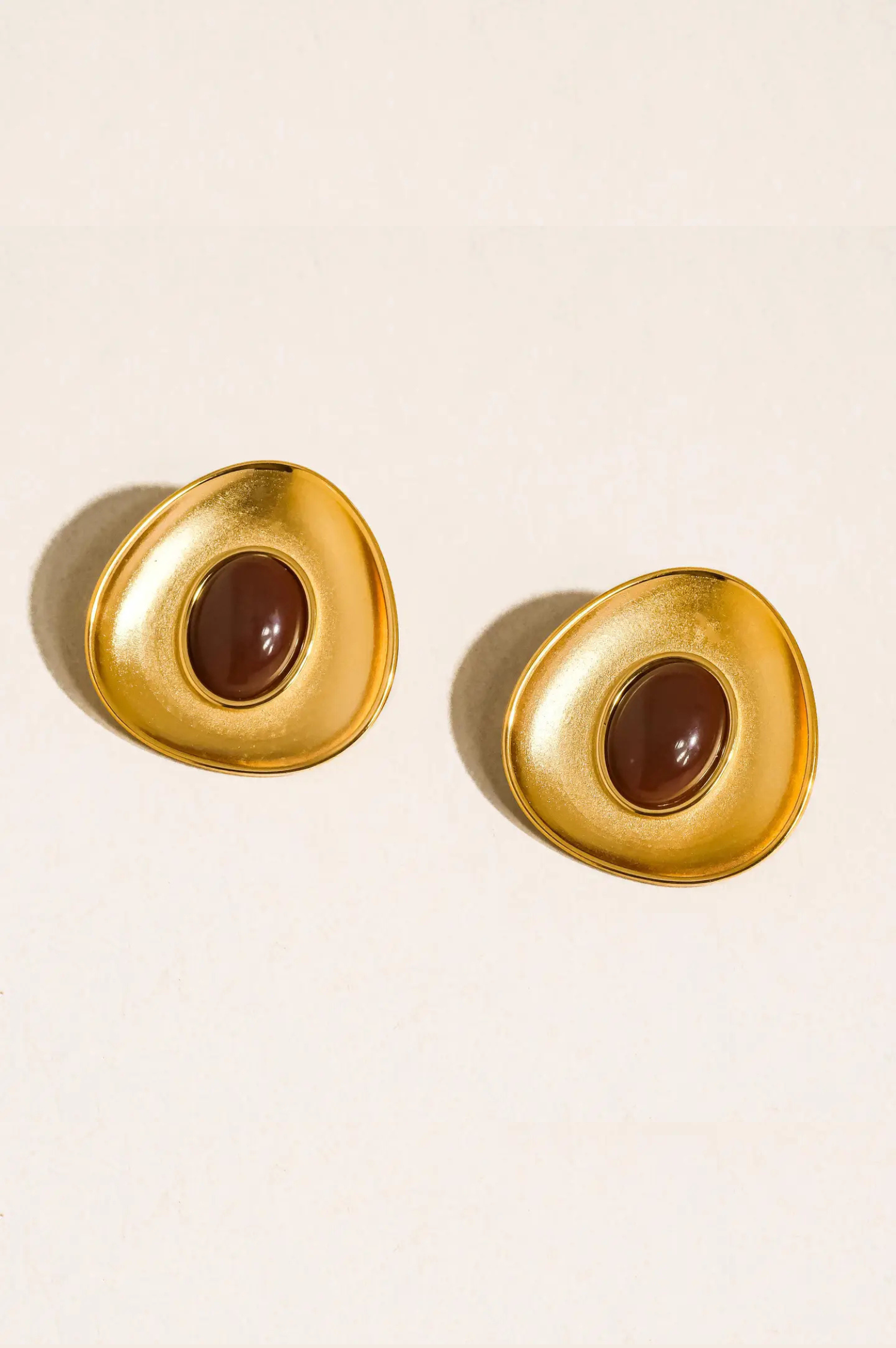 Vionnet Gemstone Oval Earrings