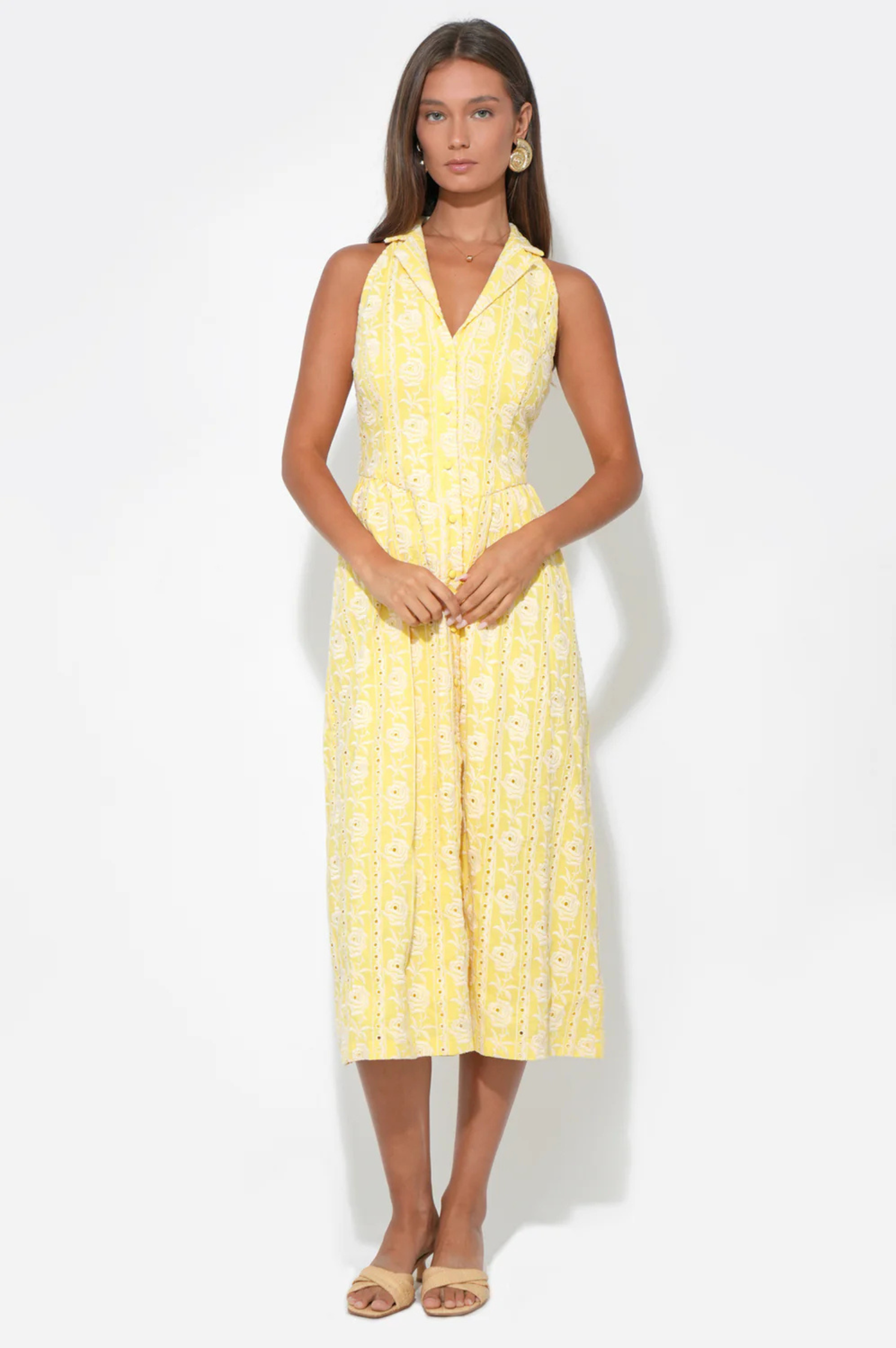 Hazel Embroidery Midi Dress