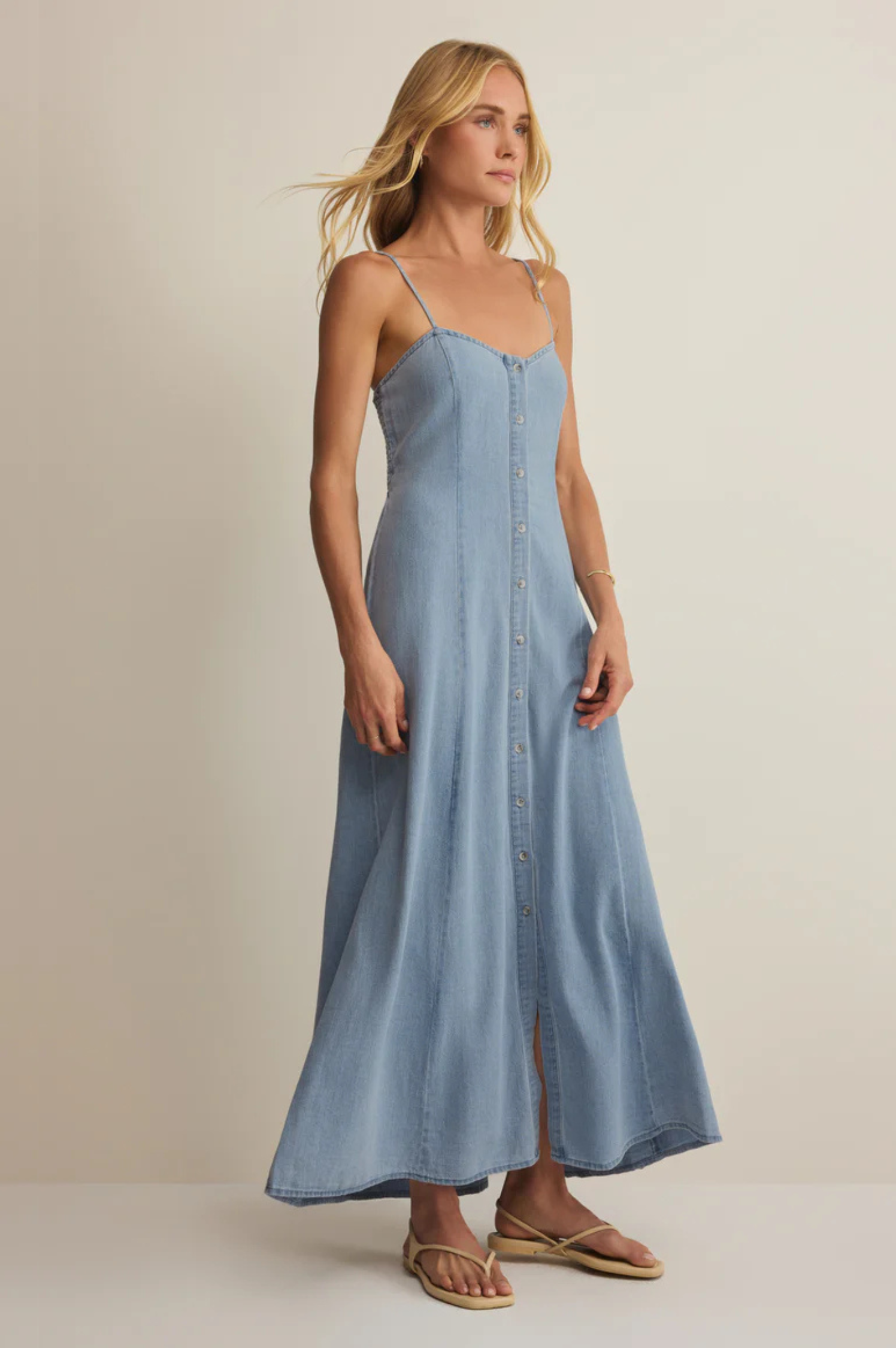 Angel Eyes Chambray Midi Dress