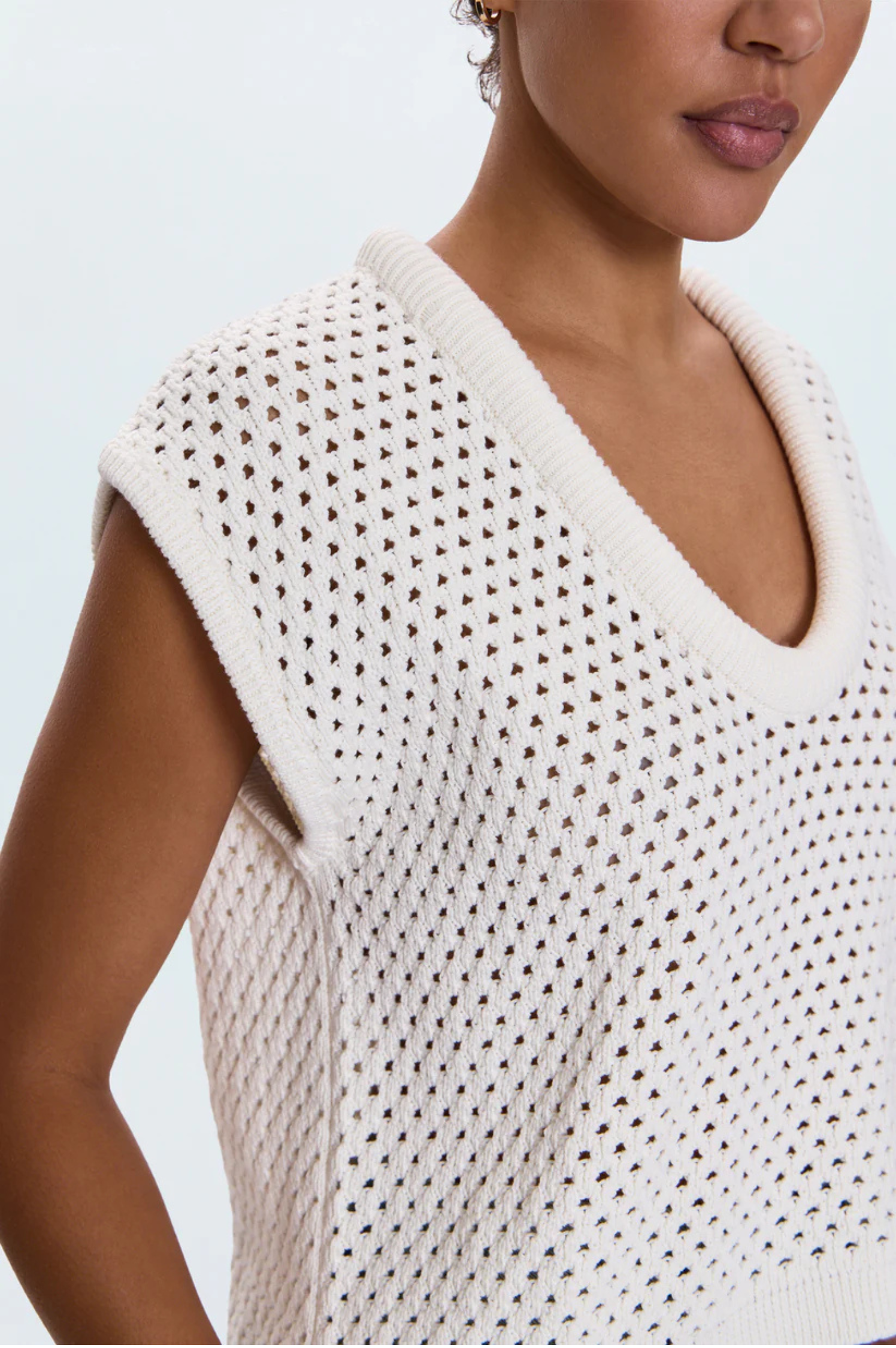 Beck Open Knit Cropped Sweater