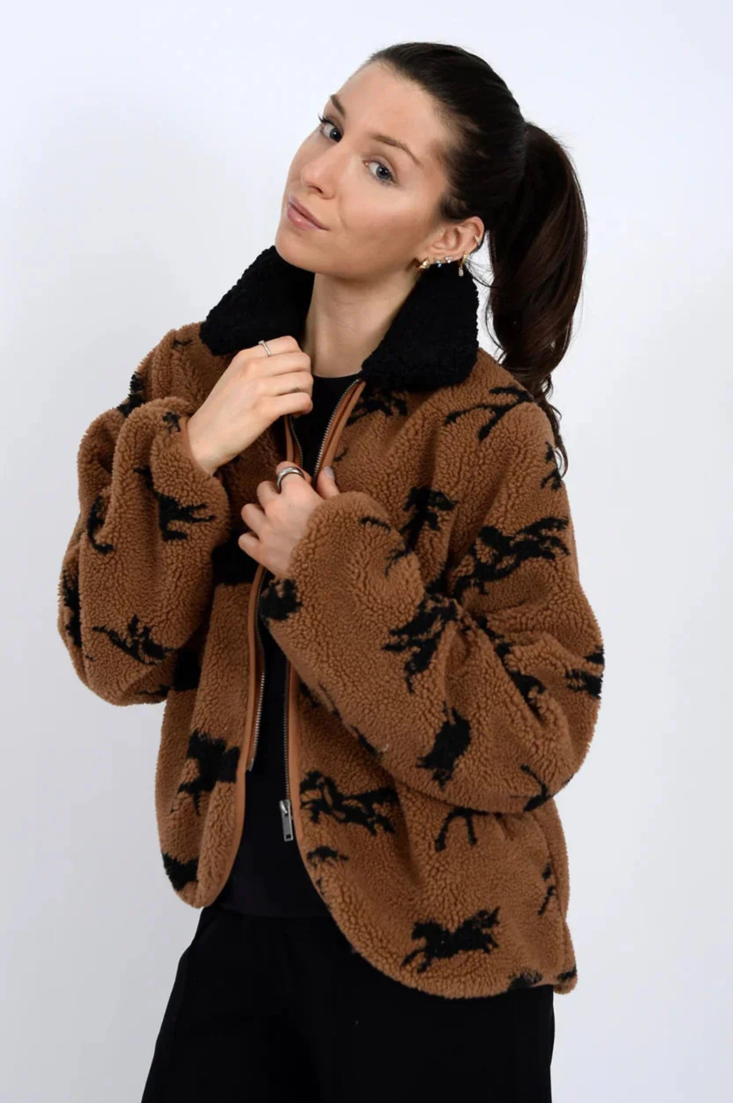 Joline Sherpa Zip Front Jacket