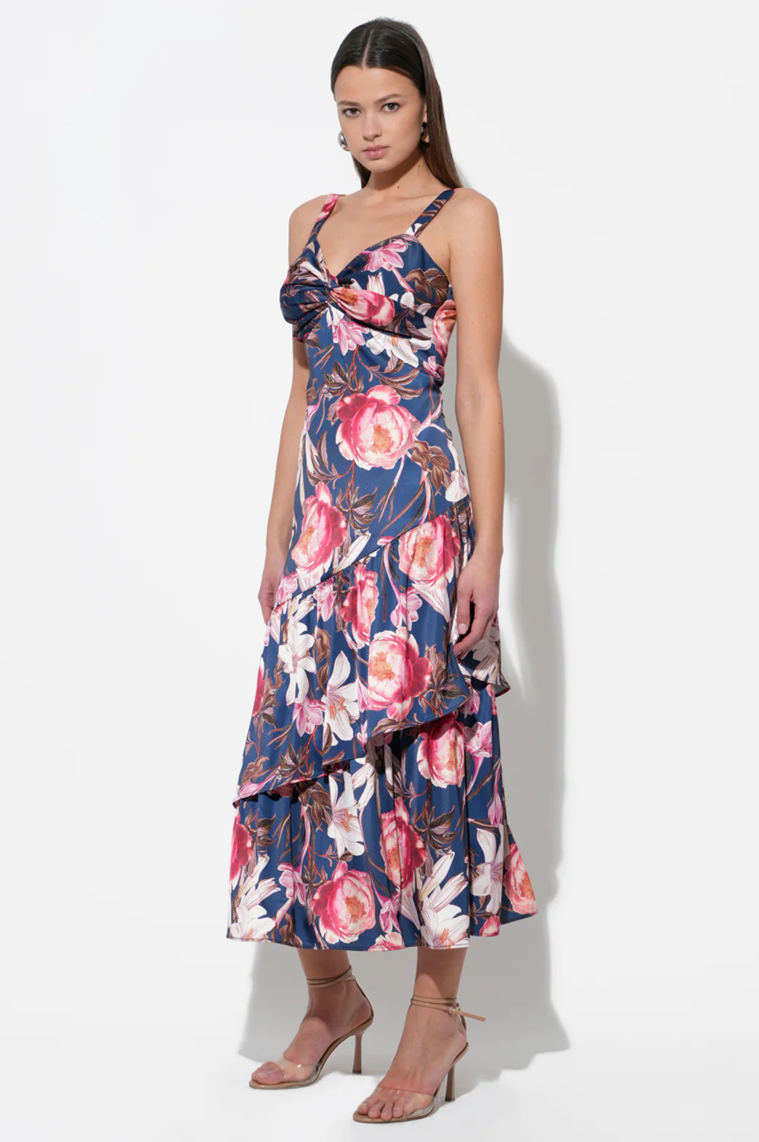 Dione Ruffled Tiered Midi Dress