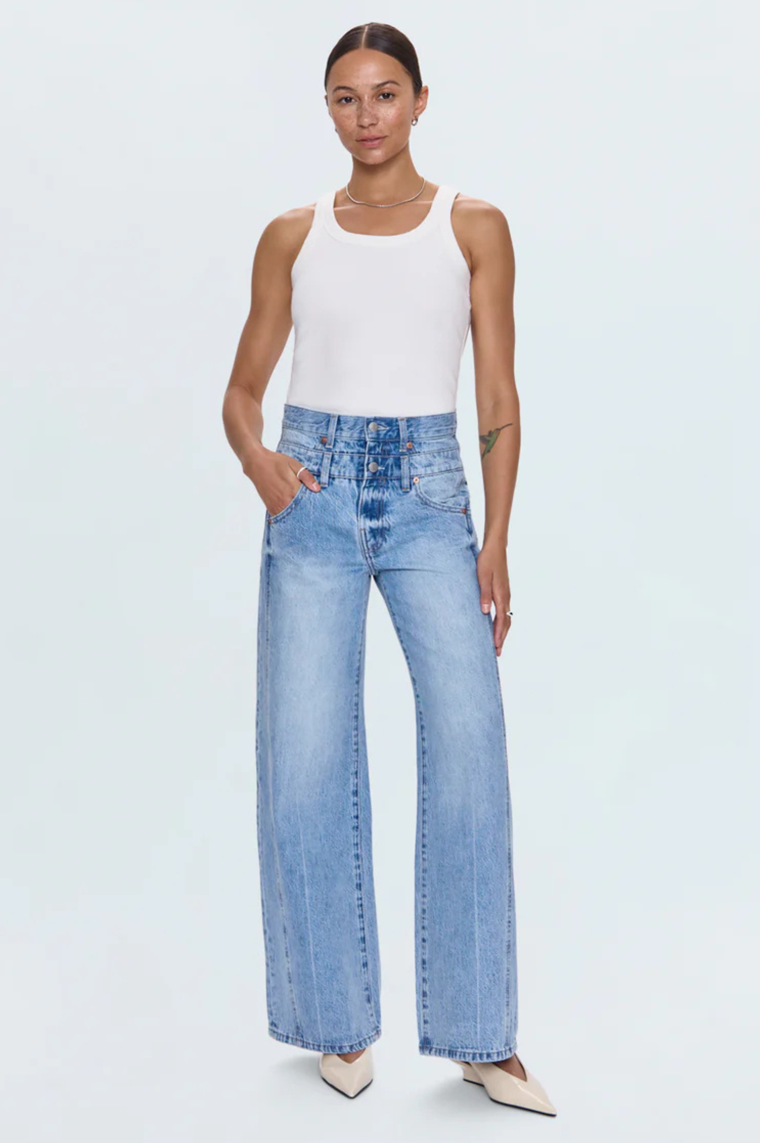 Caleb High Rise Stacked Waist Jean - Era