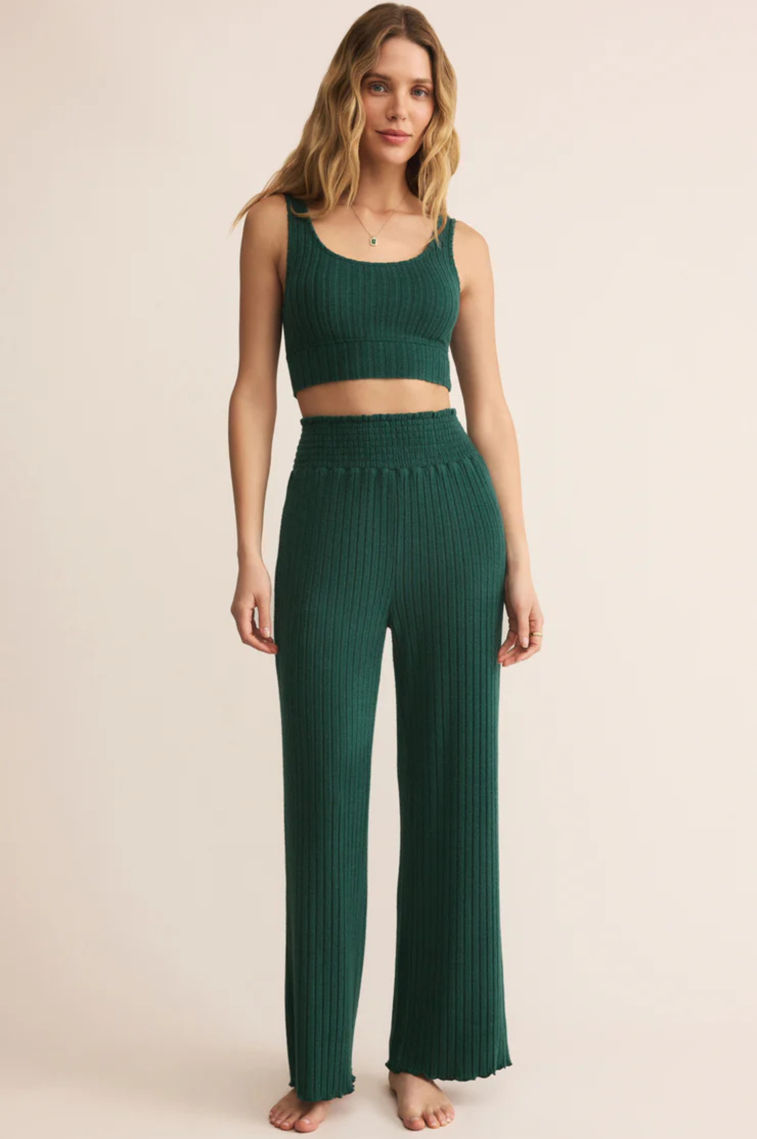 Dawn Smocked Rib Pant