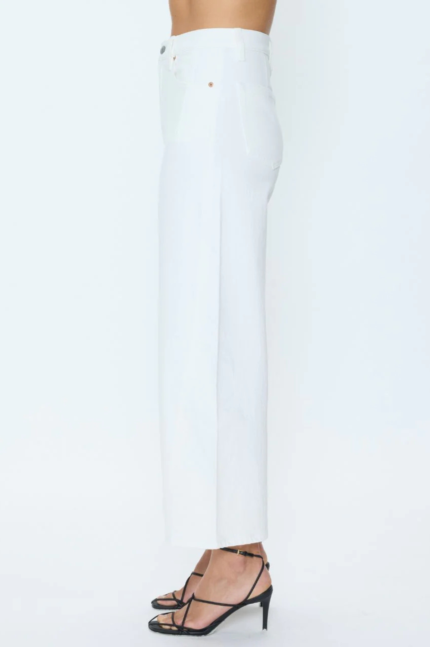 Kyra High Rise Bowed Ankle - Antique White