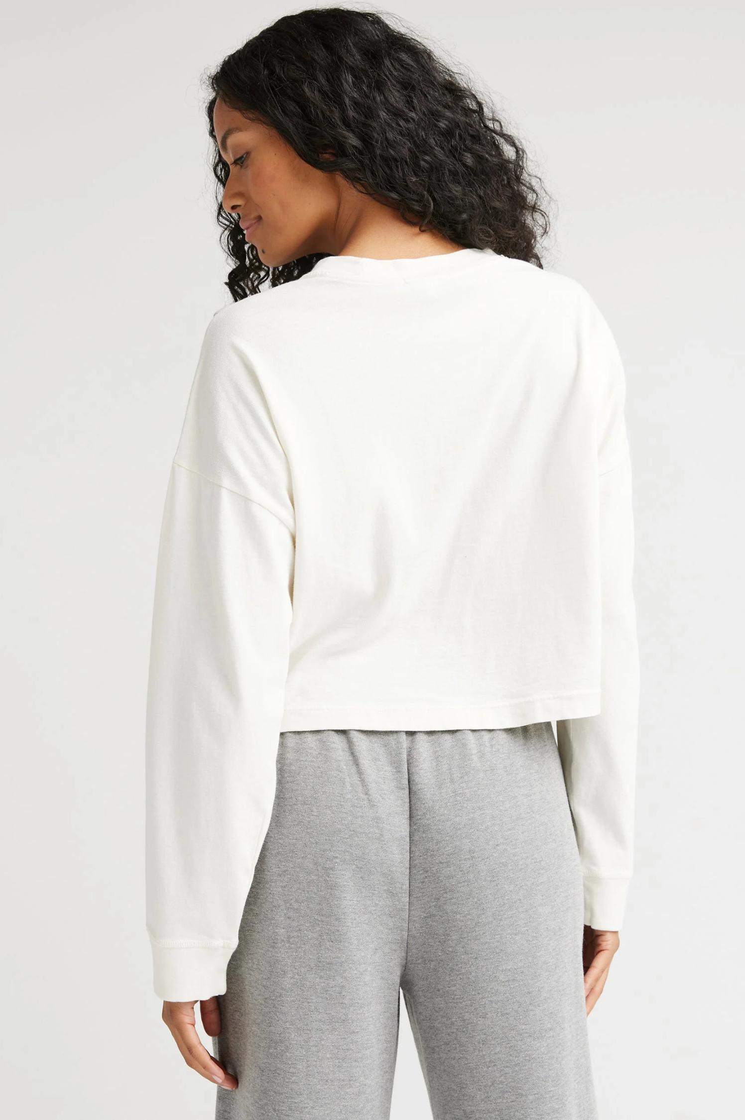 Relaxed Crop Long Sleeve Tee
