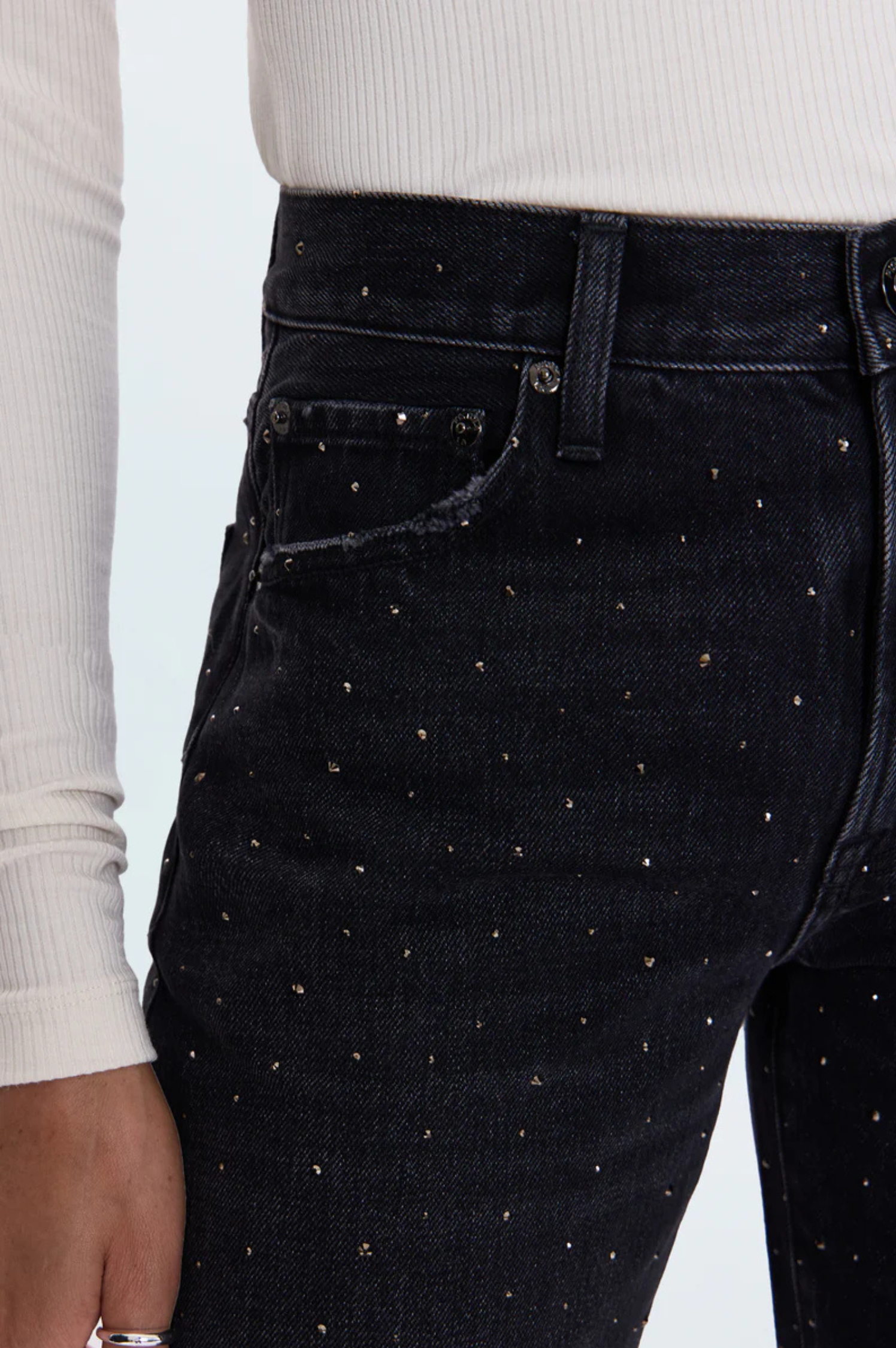 Lexi Mid Rise Bowed Straight Jean