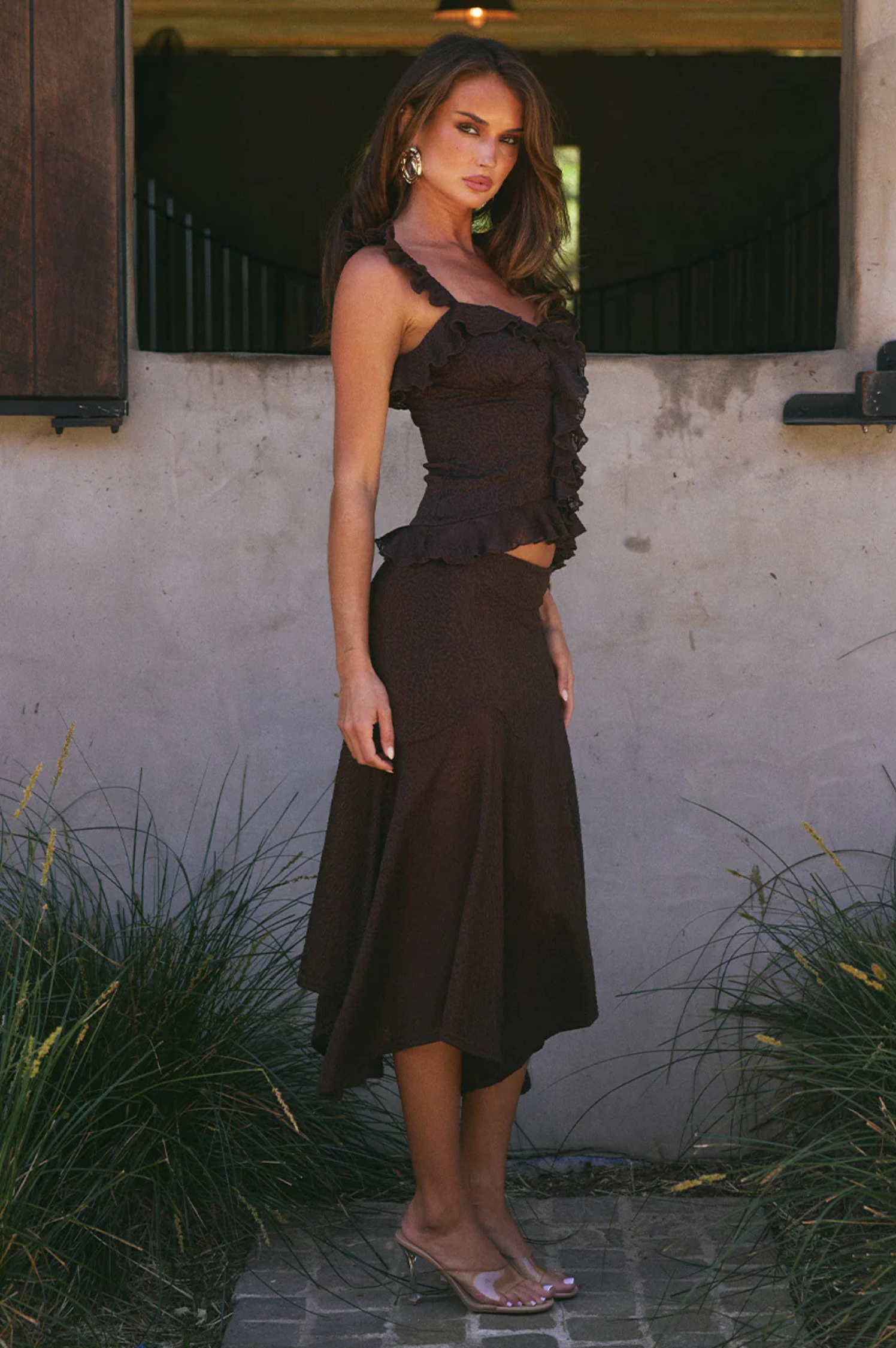 Roxelle Handkerchief Midi Skirt