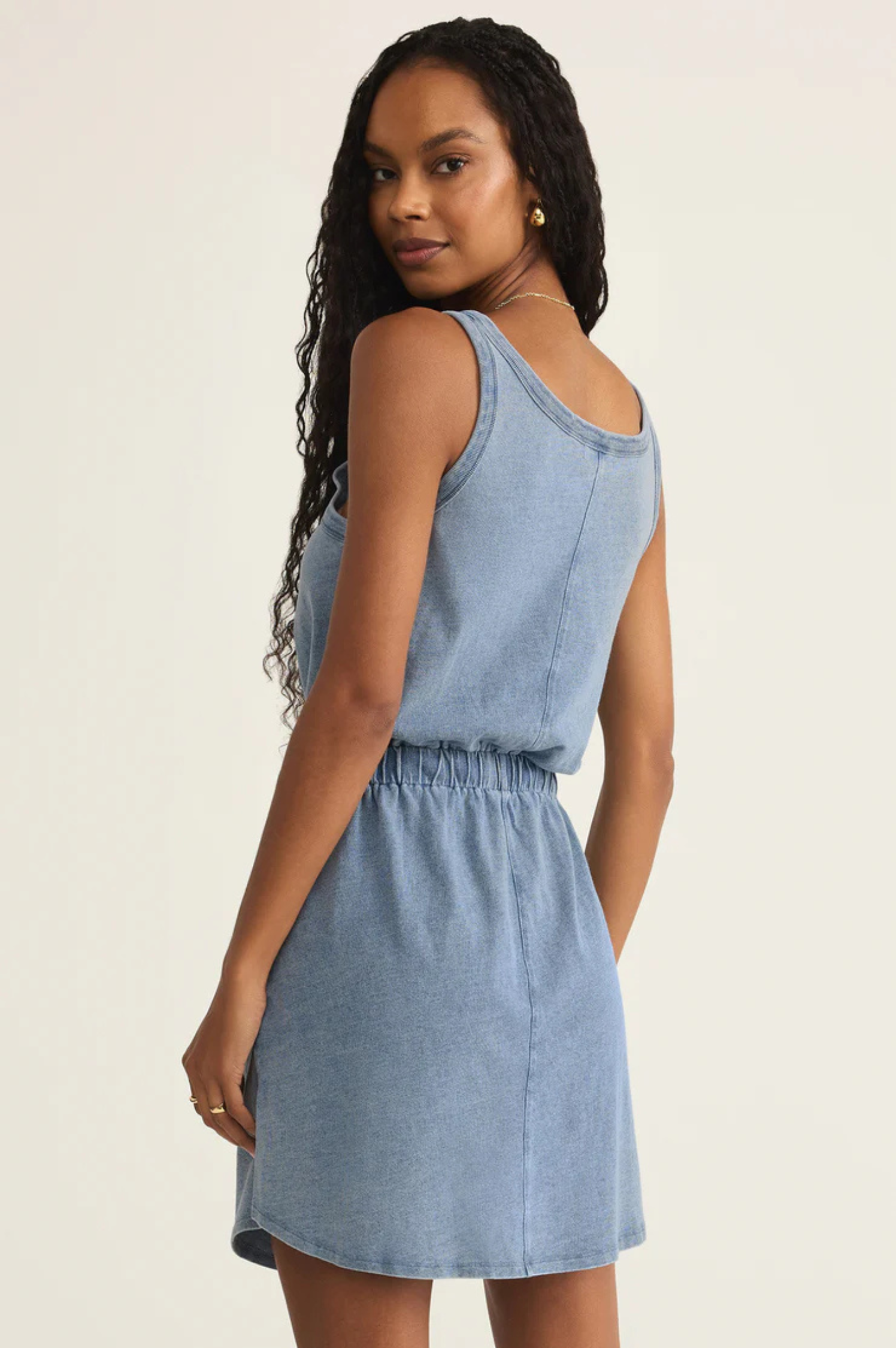 Keegan Jersey Denim Mini Dress