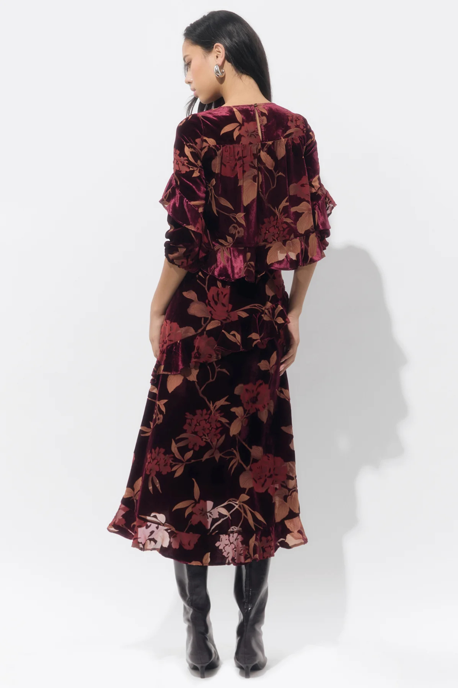 Ryanne Flutter Velvet Burnout Skirt