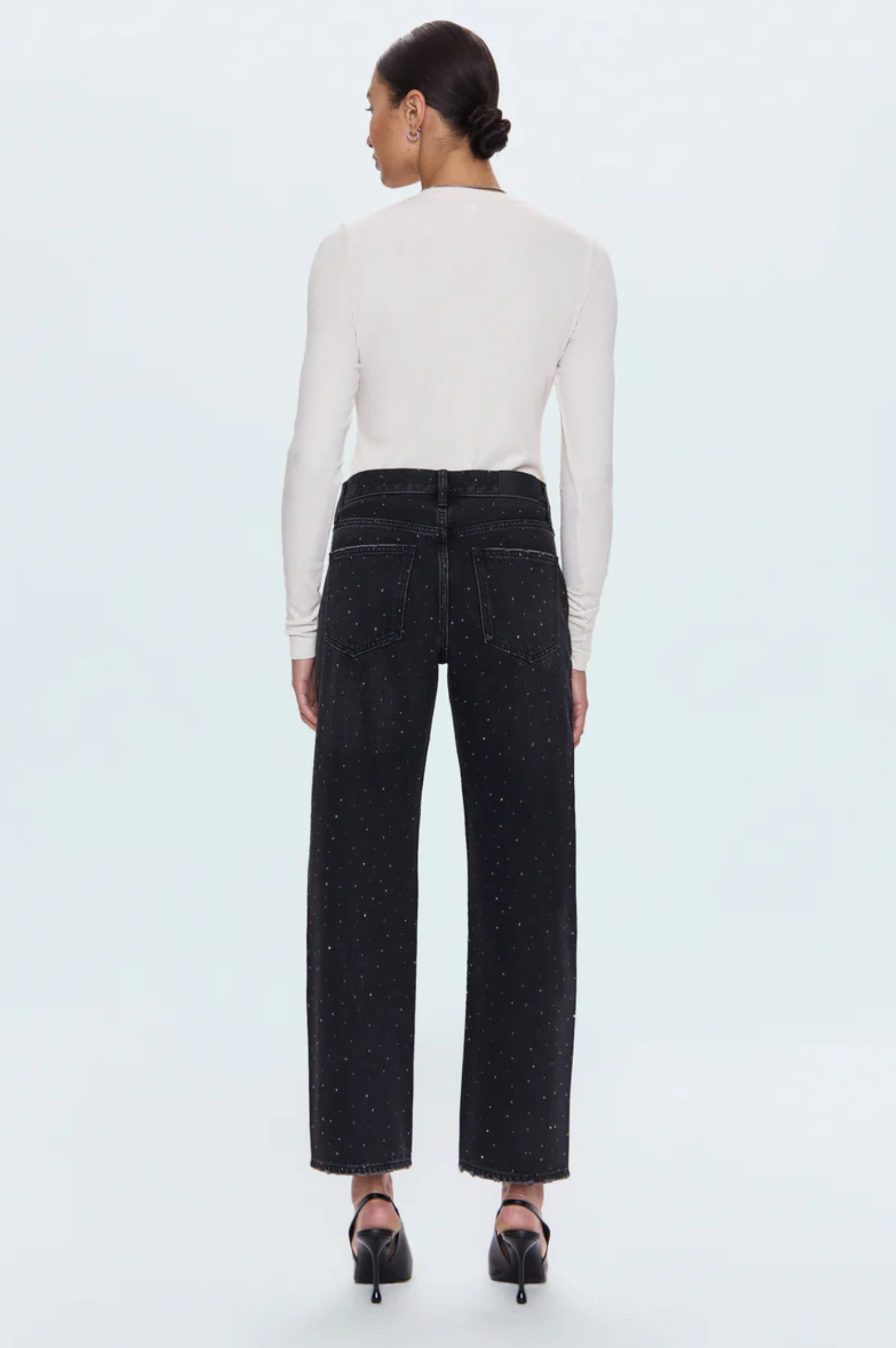 Lexi Mid Rise Bowed Straight Jean