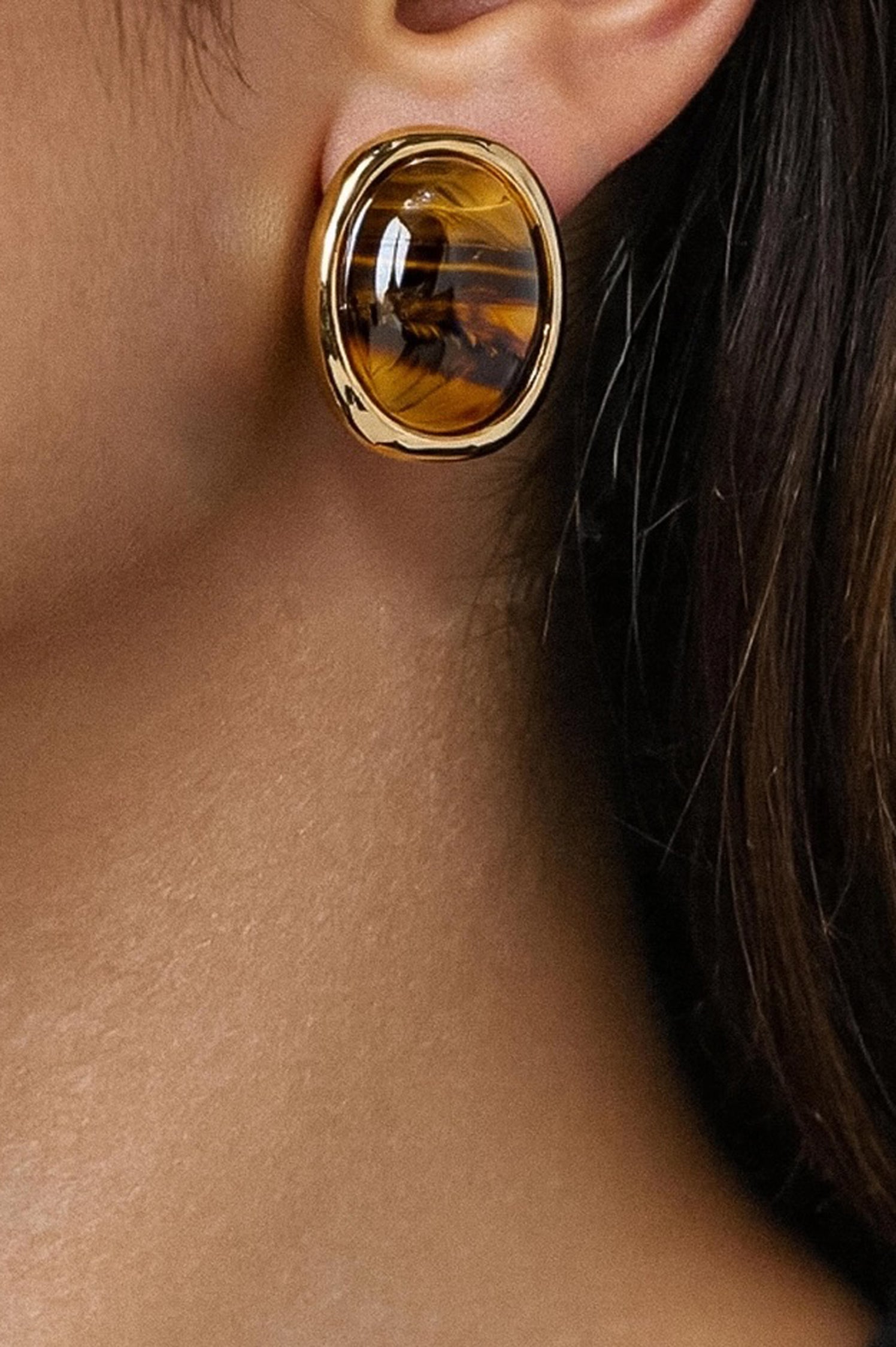 DAHLIA VINTAGE NATURAL STONE EARRING