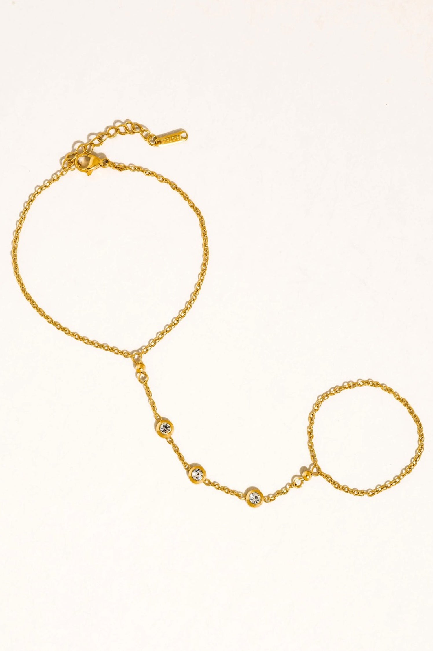 NADINE CZ HAND CHAIN BRACELET