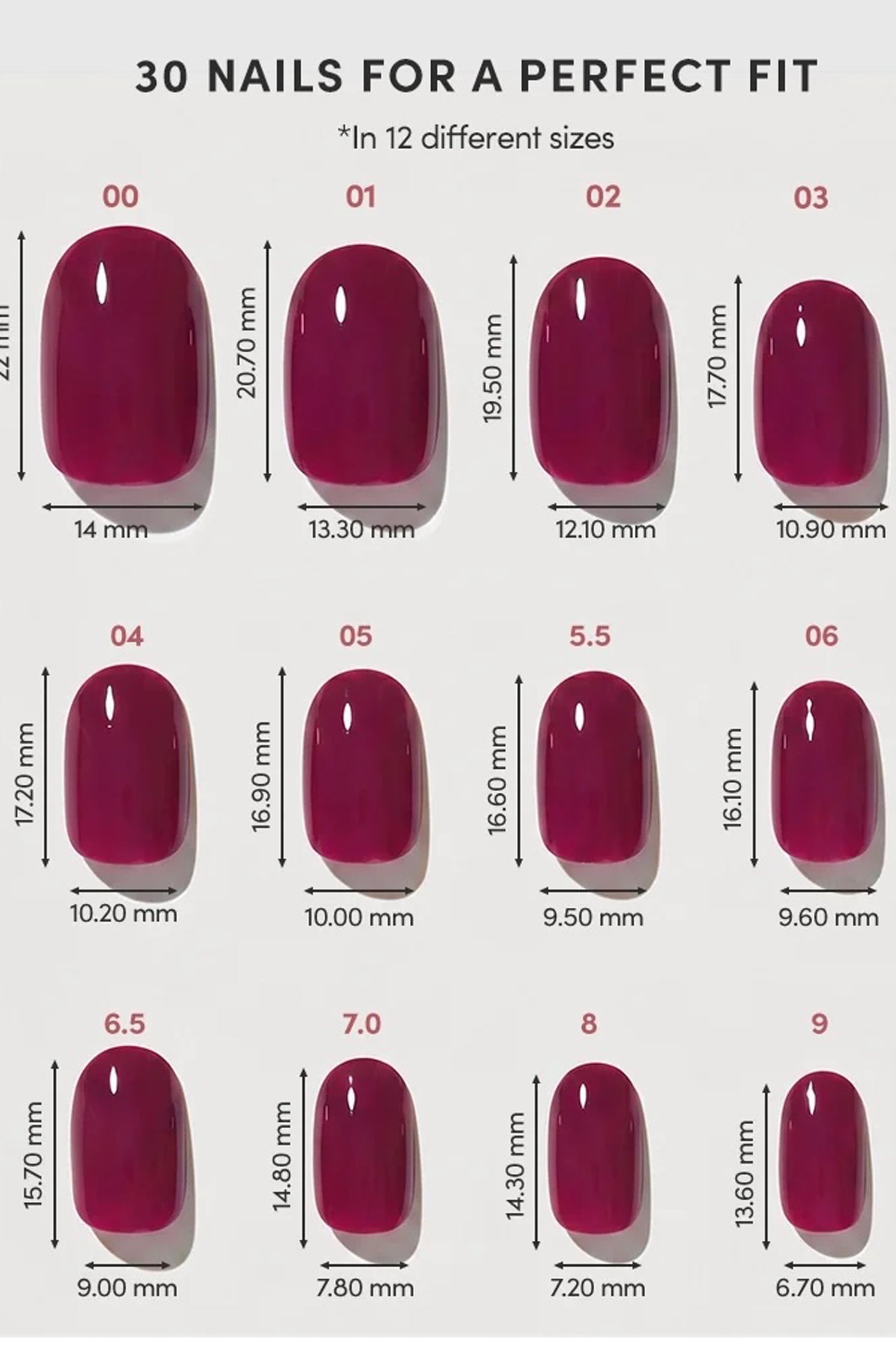 PRESS-ON NAILS - BERRY MAROON