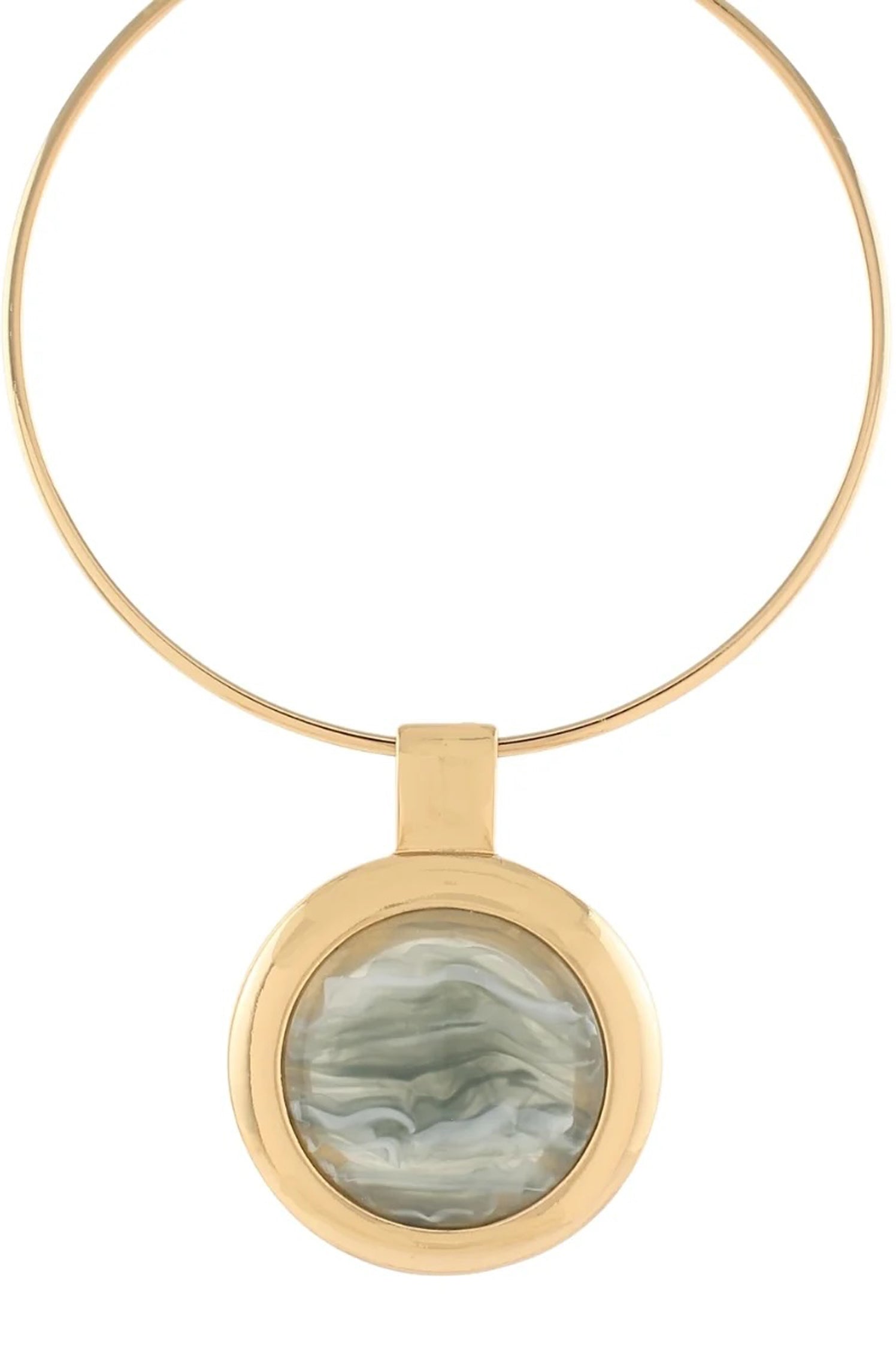MARBLE ROUND STONE WIRE CHOKER