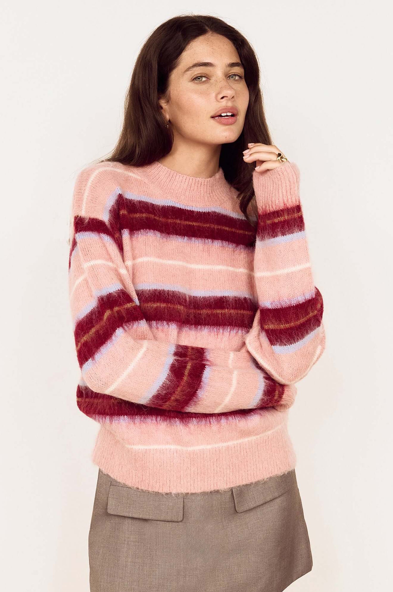 ASPEN BRUSHED STRIPE SWEATER