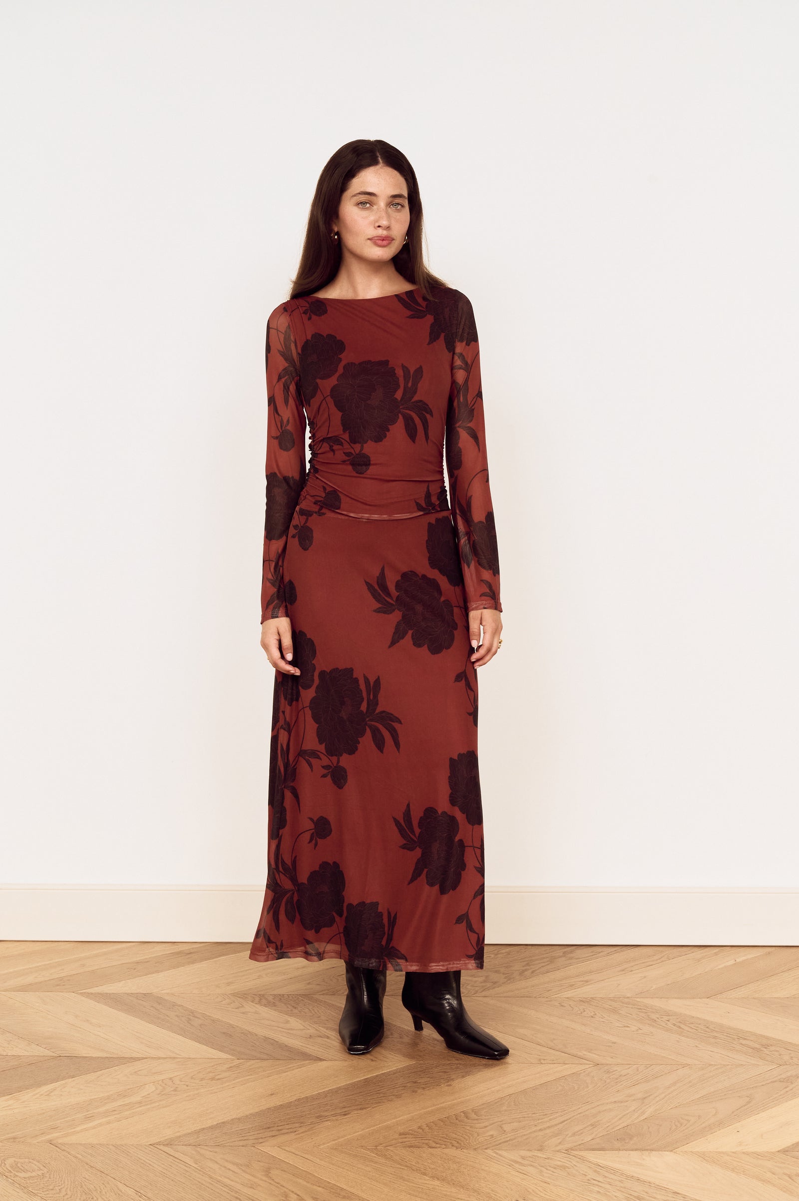 IMANI MESH MIDI DRESS