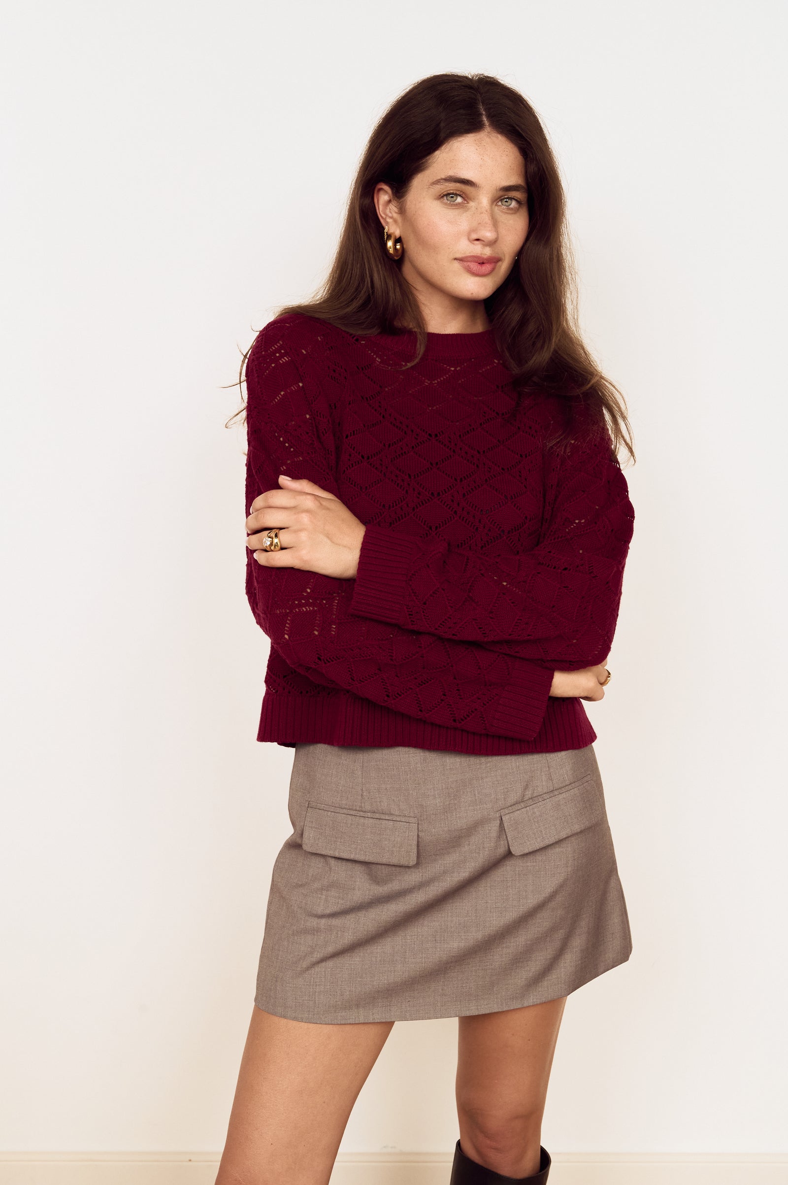 SLOANE POINTELLE SWEATER