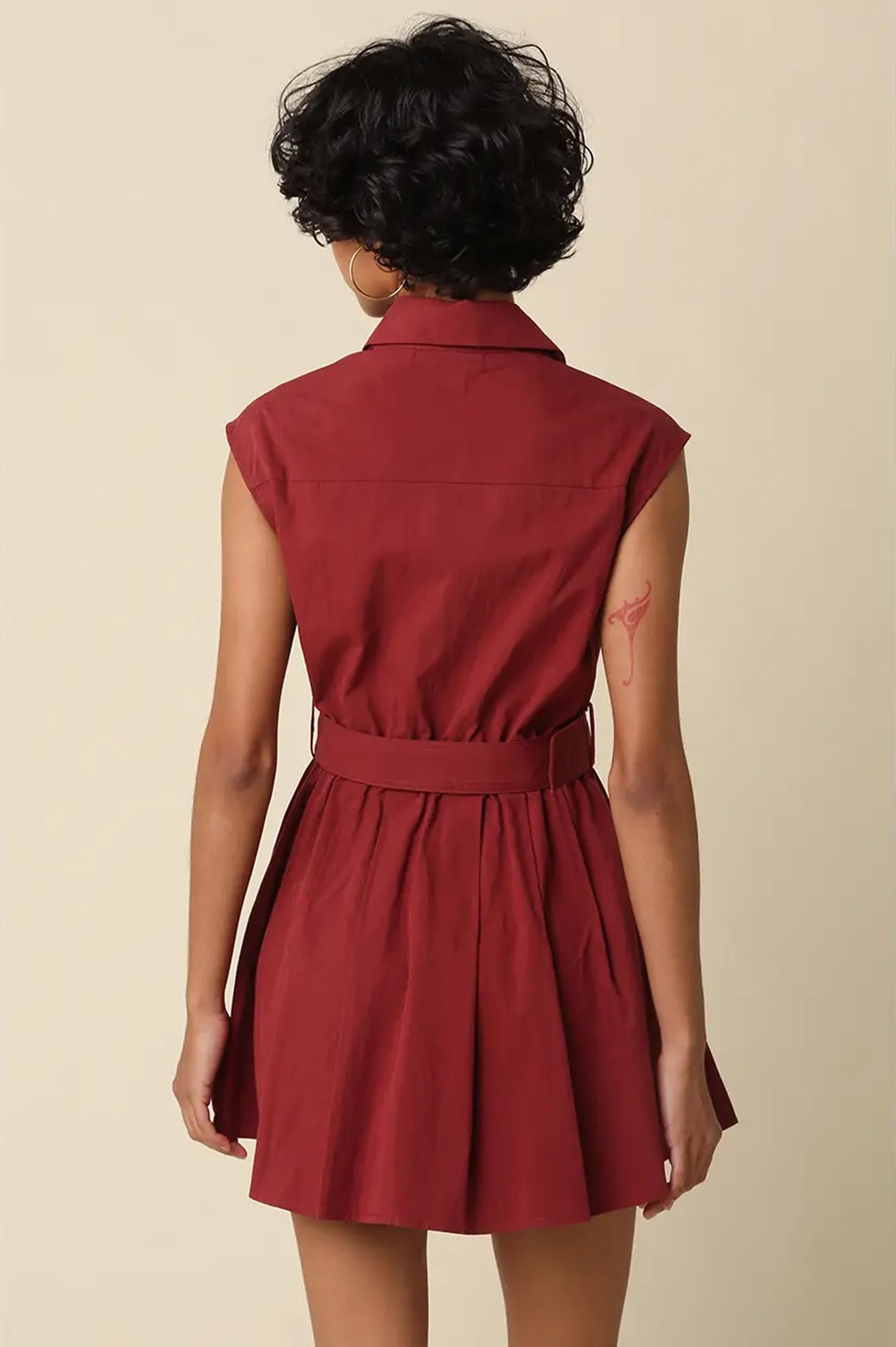 Donna Belted Sleeveless Shirt Dress