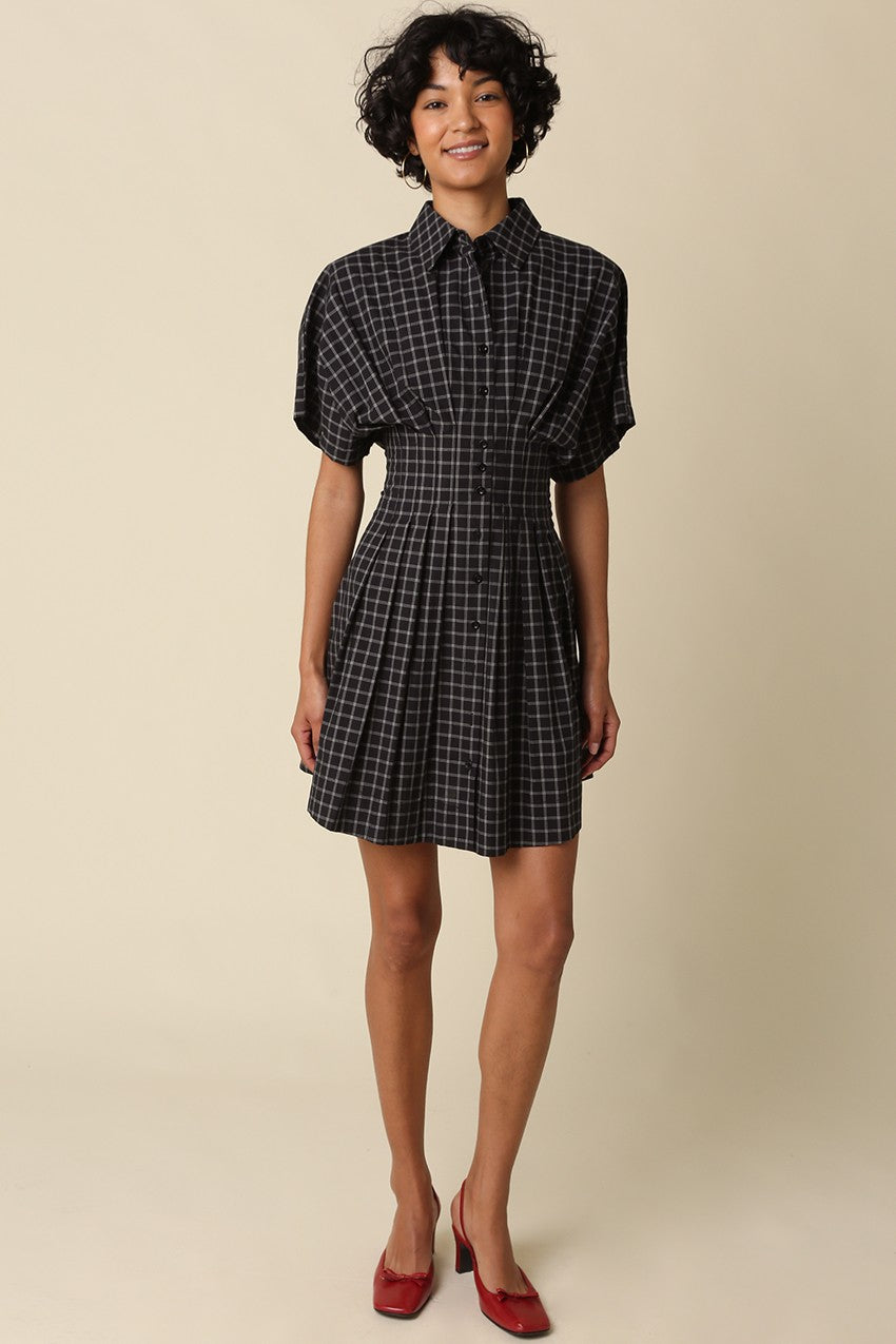 Ivy Plaid Flare Mini Dress