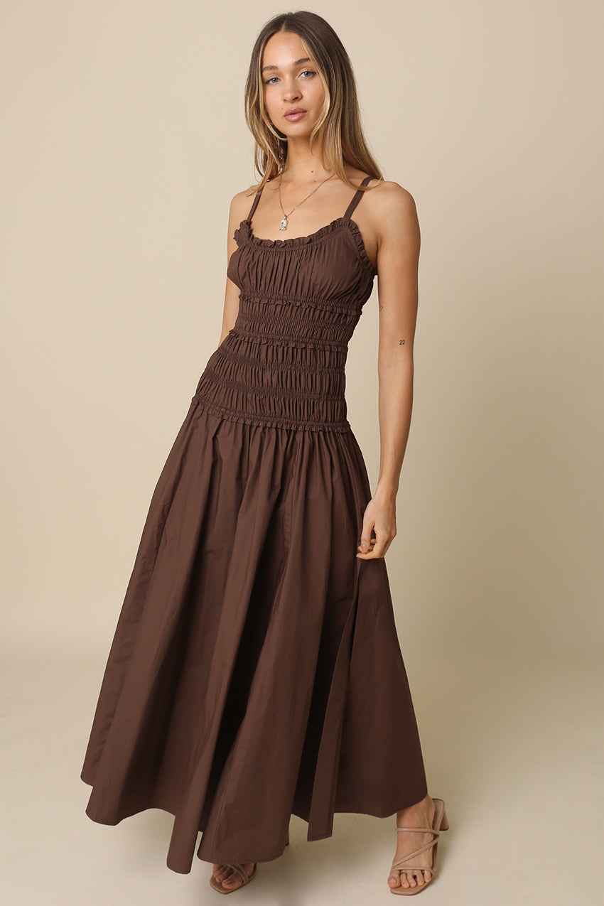 LUNA SMOCKED MAXI DRESS
