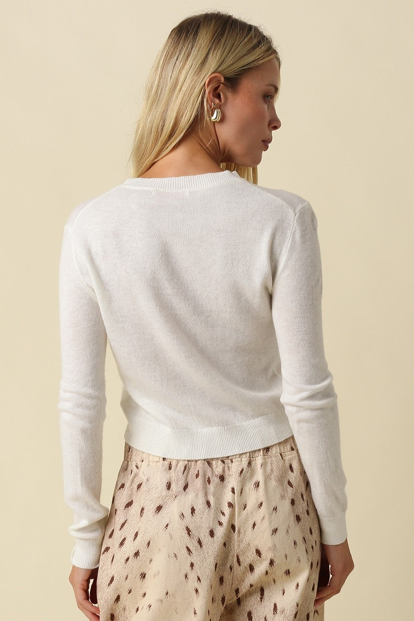 SALLY CROPPED CREW NECK SWEATER