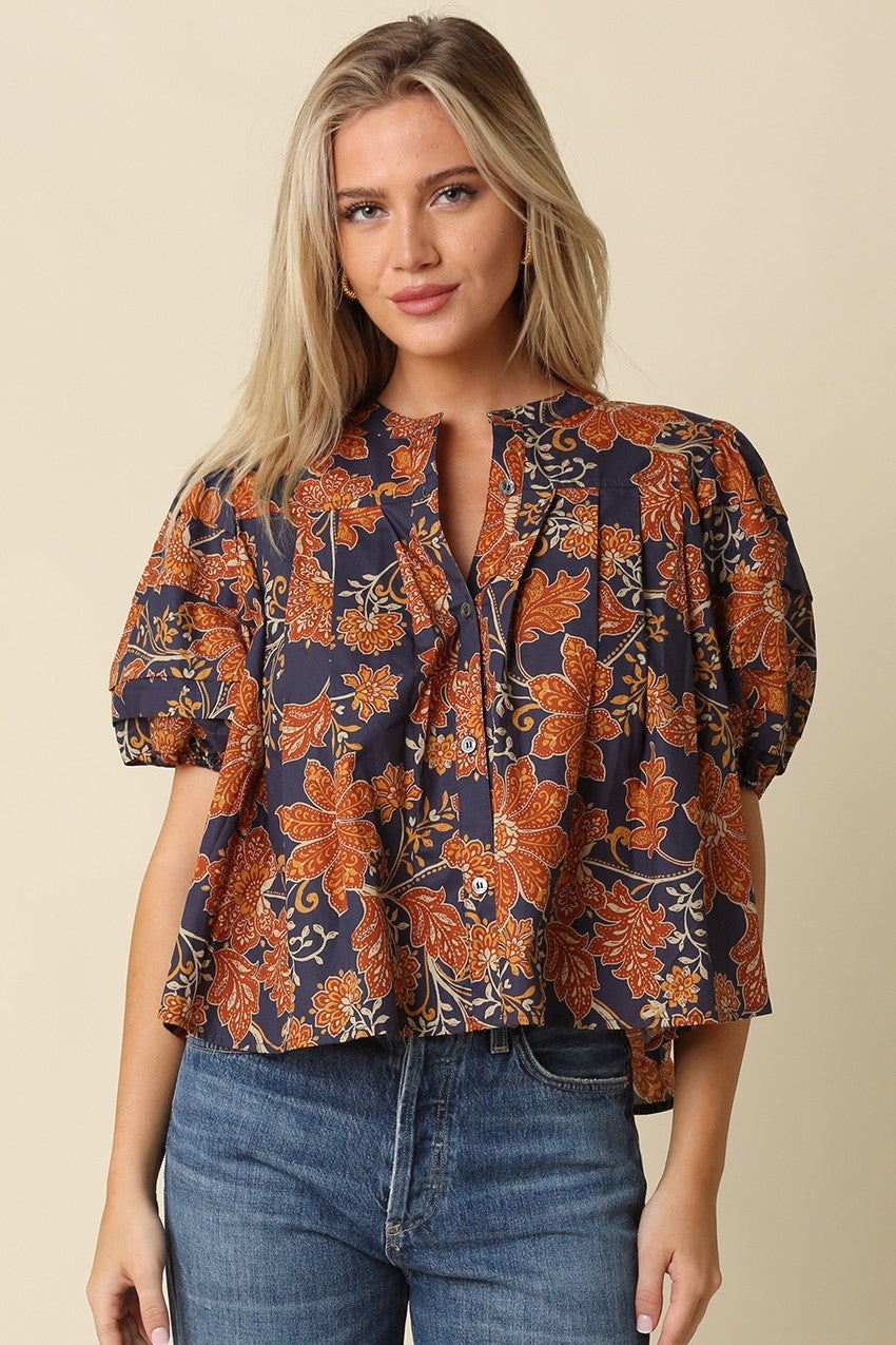 Zoey Floral Puff Sleeve Blouse