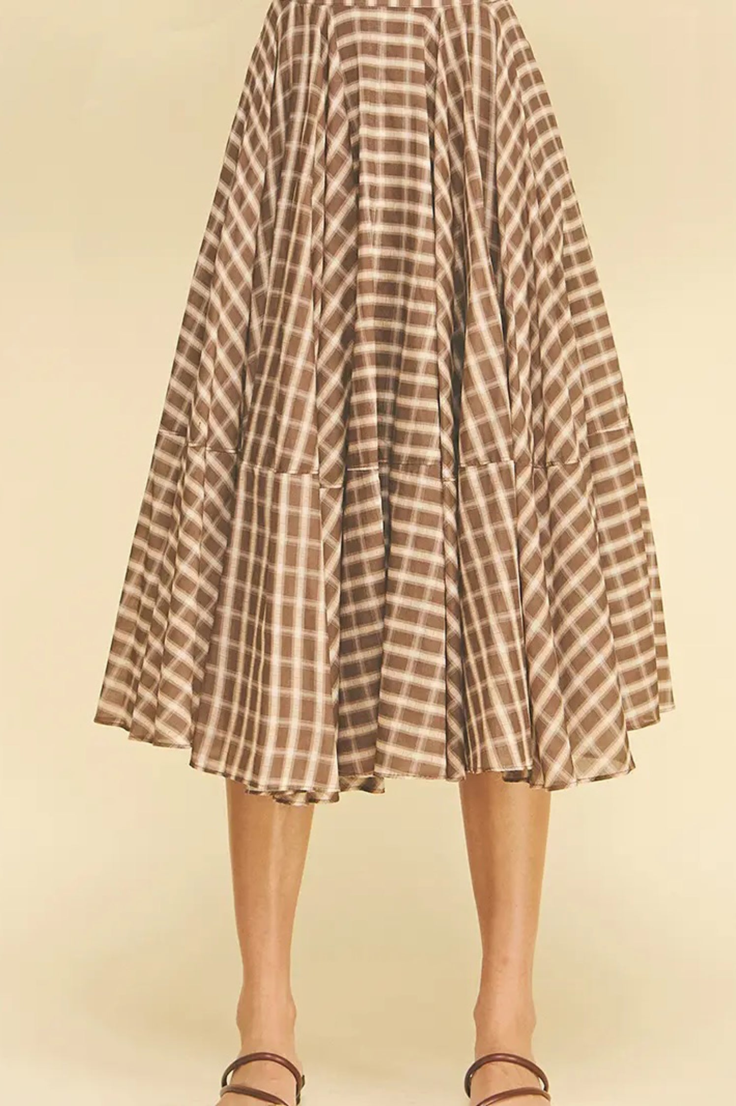 PLAID MIDI SKIRT