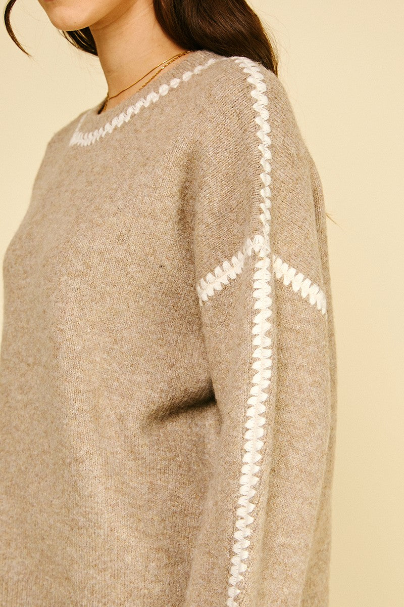 Blake Contrast Stitching Sweater