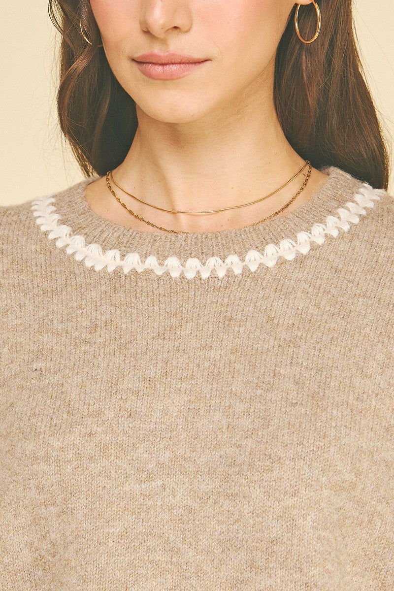 Blake Contrast Stitching Sweater