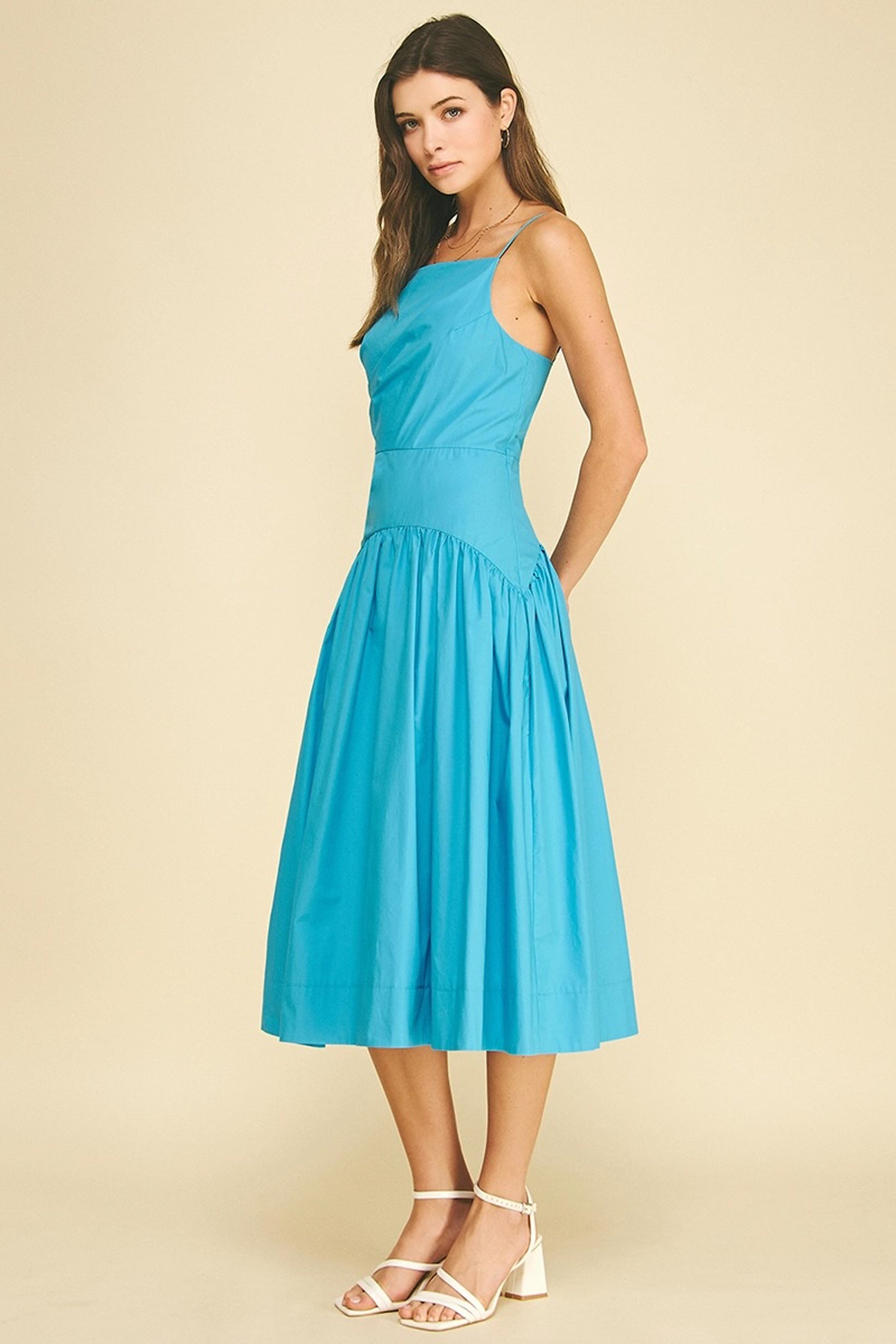 Hallie Square Neck Midi Dress