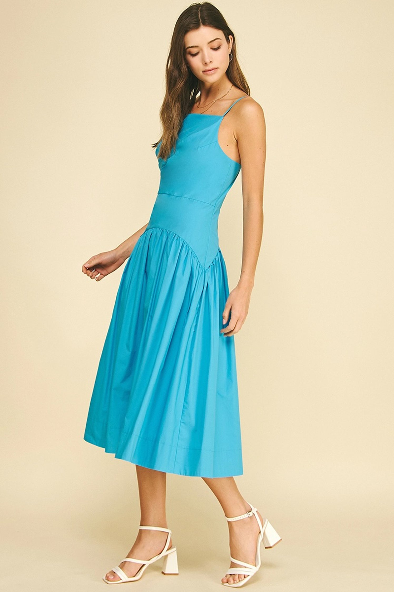 Hallie Square Neck Midi Dress