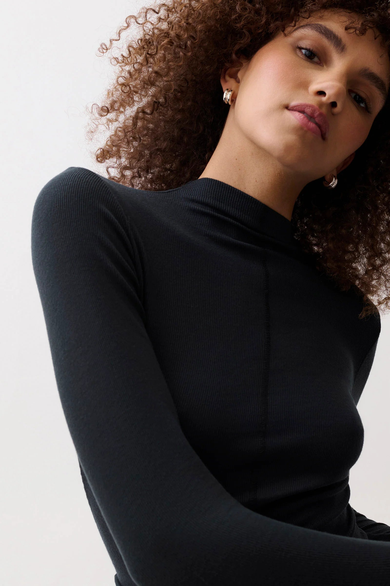 DARA LONG SLEEVE FUNNEL NECK TOP