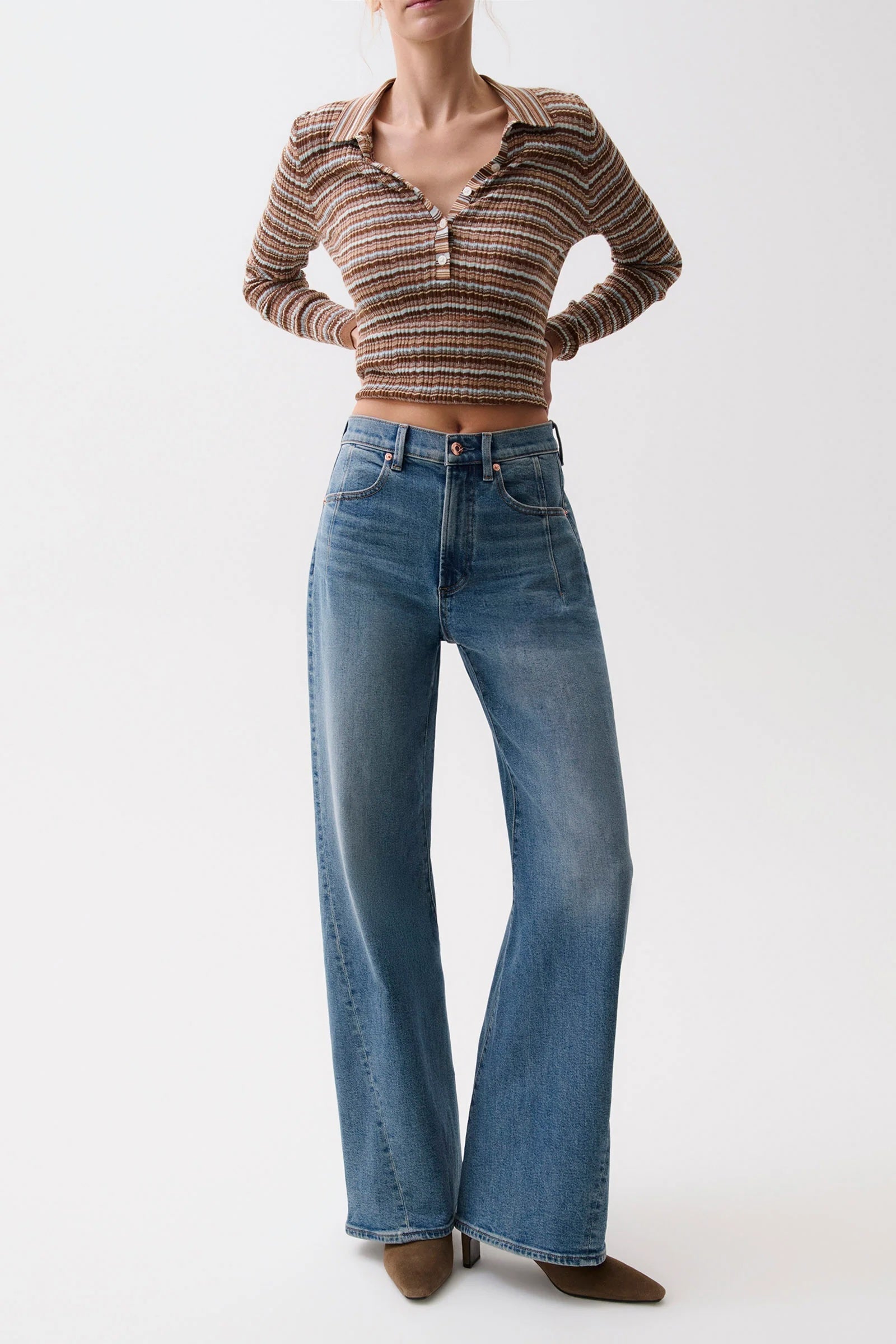 KYRA HIGH RISE BOWED WIDE LEG - EUREKA