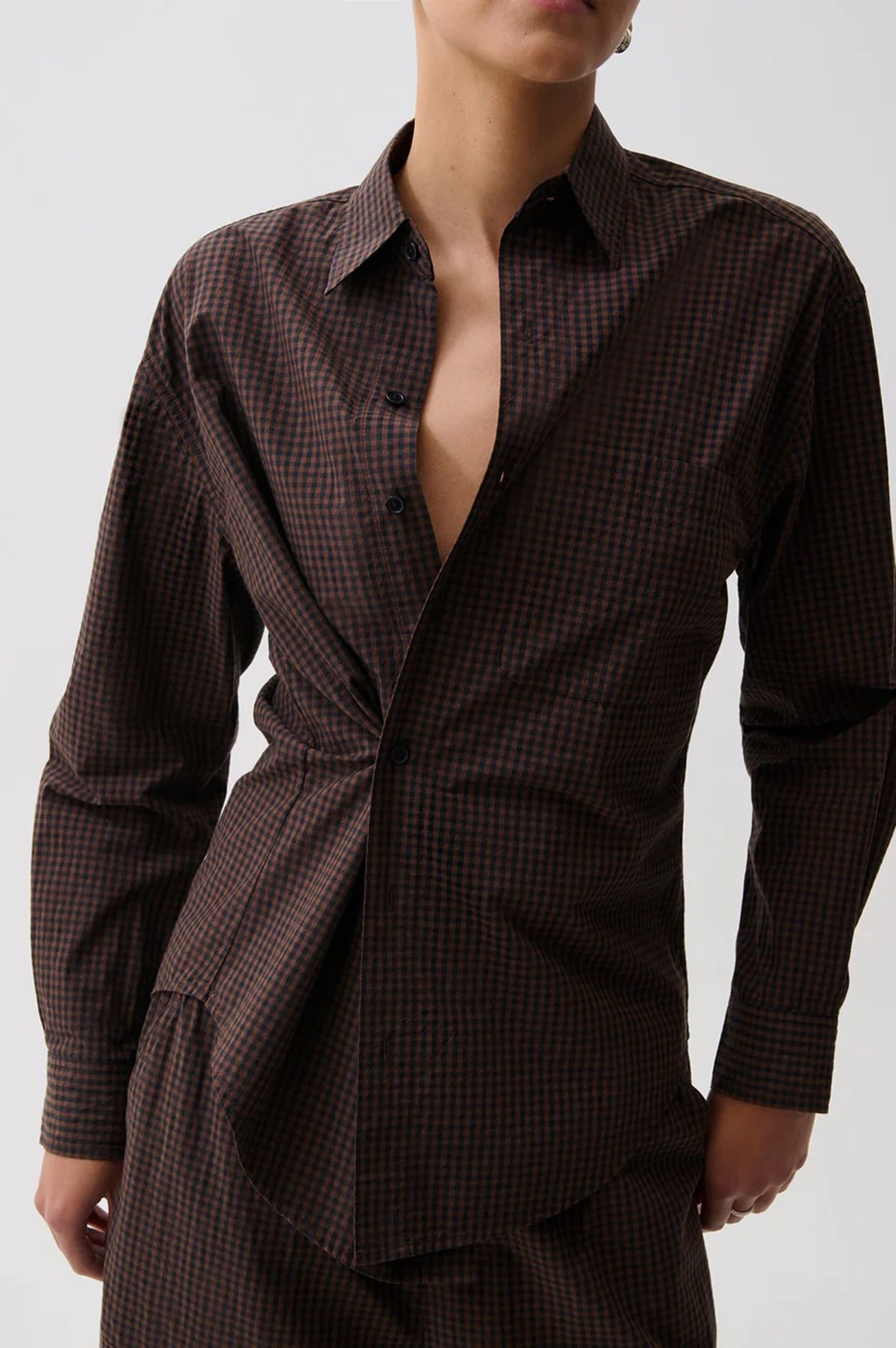 Mila Button Down Wrap Top