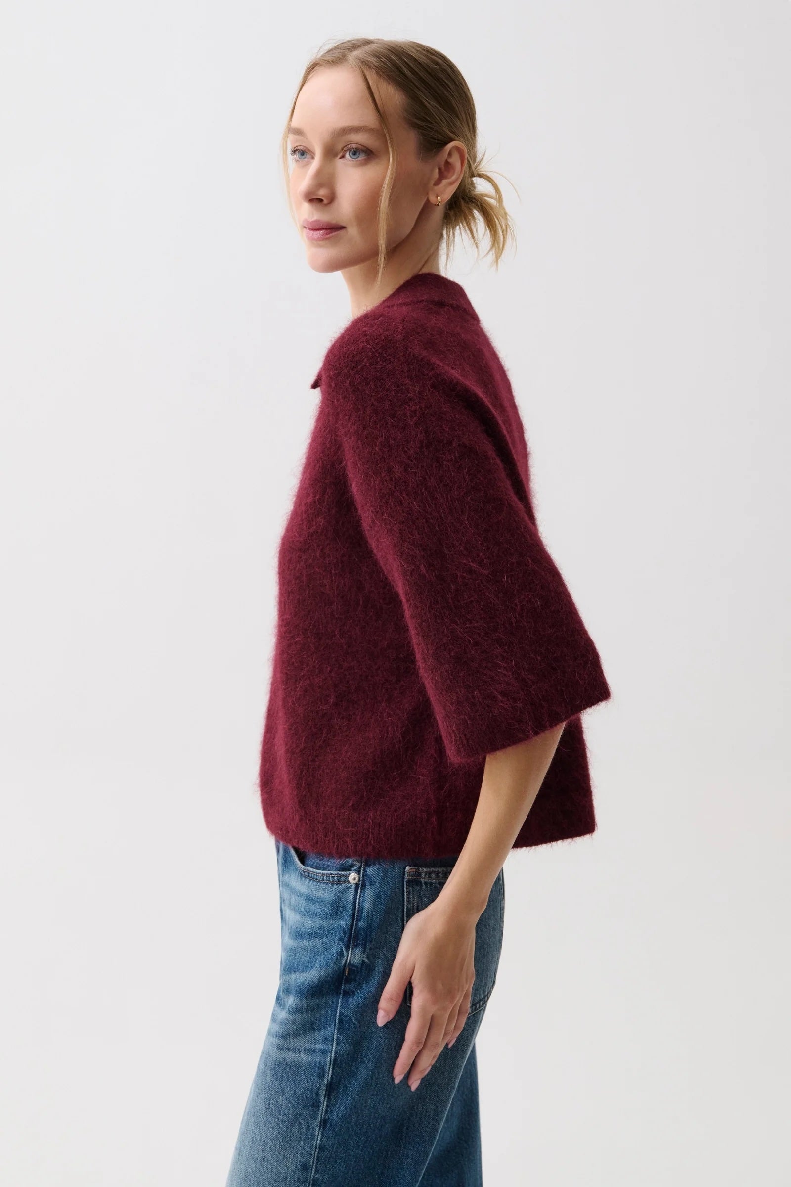 NADYA ALPACA BOXY POLO SWEATER