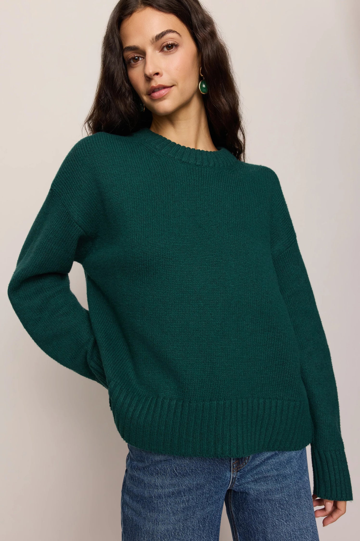 CLOUD SPUN SHAPED CREW SWEATER