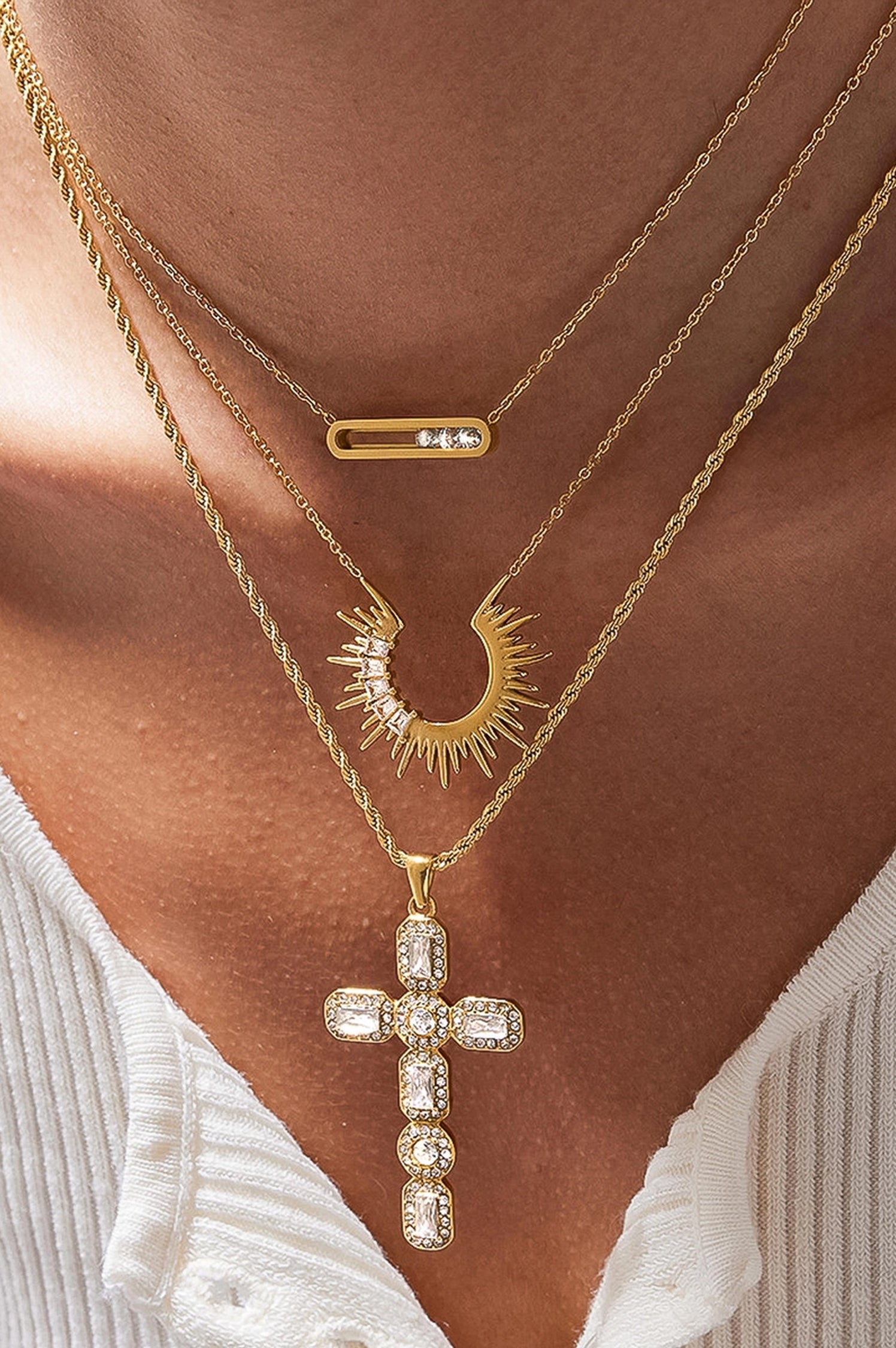 Belrose CZ Cross Necklace